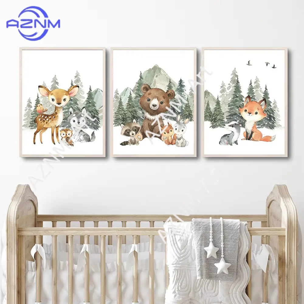 1Pc/3Pcs Gender Neutral Woodland Animal Posters Baby Room Wall Art Forest Animals Decorative Painting Kindergarten Decor
1Pc/3Pcs Gender Neutral Woodland Animal Posters Baby Room Wall Art Forest Animals Decorative Painting Kindergarten Decor