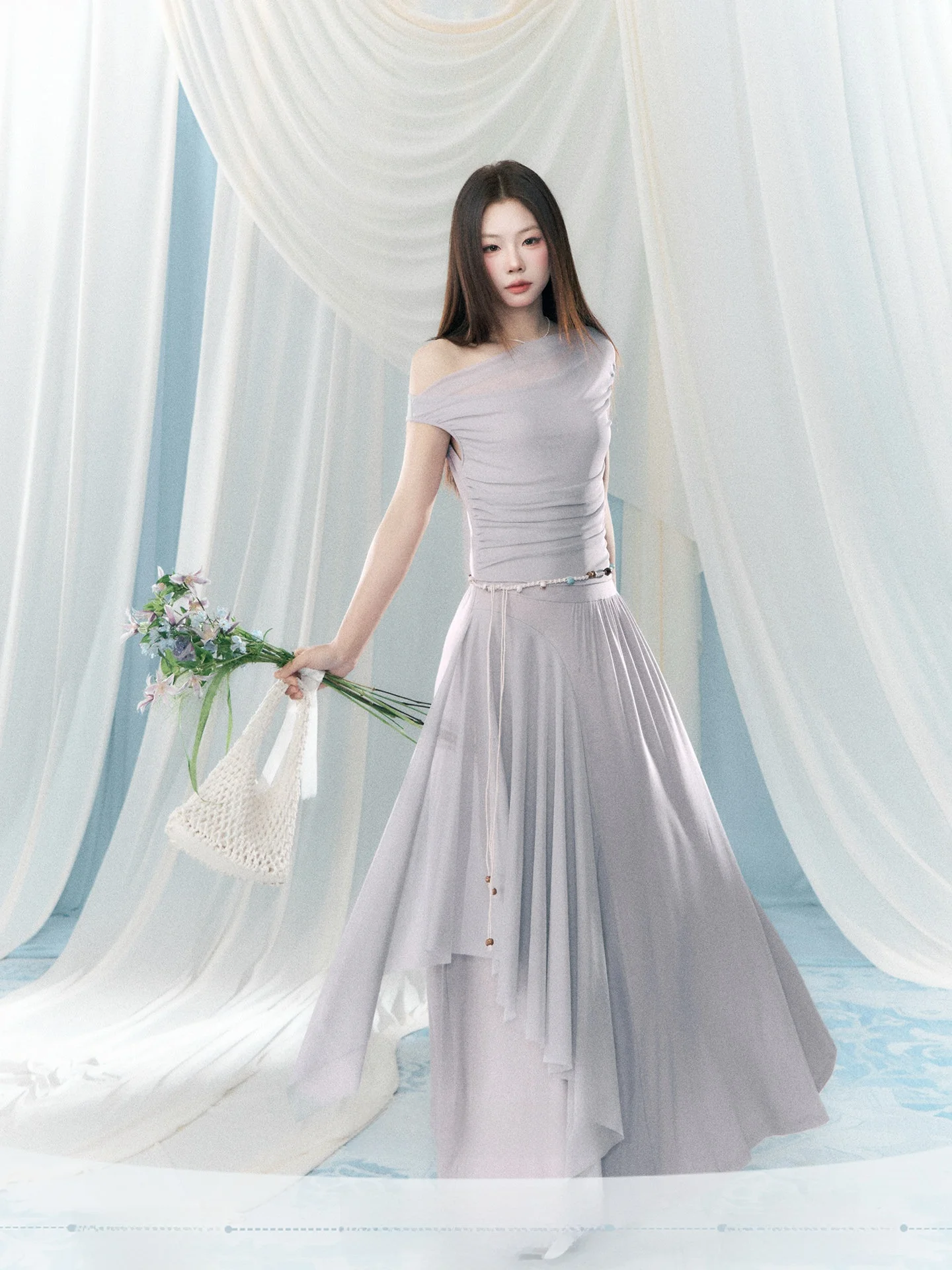 Elegant Purple Asymmetrical Shoulder Long Dress Women's Korean Style Slimming Waist City Commute Suitable A-Line Skirt
Elegant Purple Asymmetrical Shoulder Long Dress Women's Korean Style Slimming Waist City Commute Suitable A-Line Skirt