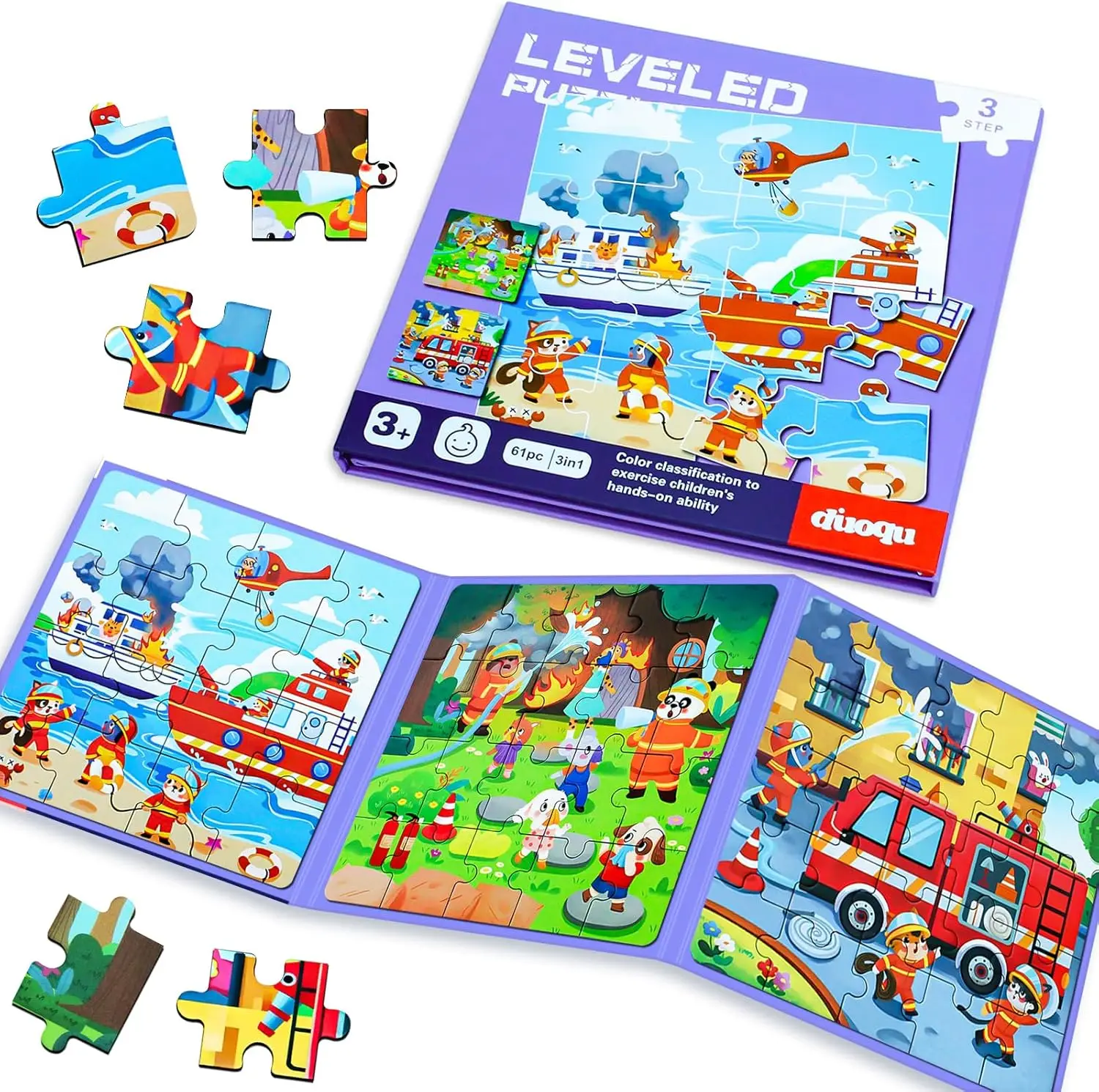 Magnetic Puzzles for Toddlers 3-8, 3-in-1 Jigsaw Book, Travel Games for Preschool Learning, 61 Pieces
Magnetic Puzzles for Toddlers 3-8, 3-in-1 Jigsaw Book, Travel Games for Preschool Learning, 61 Pieces