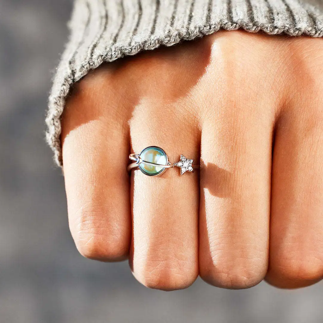 Dainty Star Spinner Fidget Rings for Women Daughter Blue Planet Star Fidget Ring Open Adjustable Ring Anti Anxiety Jewelry
Dainty Star Spinner Fidget Rings for Women Daughter Blue Planet Star Fidget Ring Open Adjustable Ring Anti Anxiety Jewelry