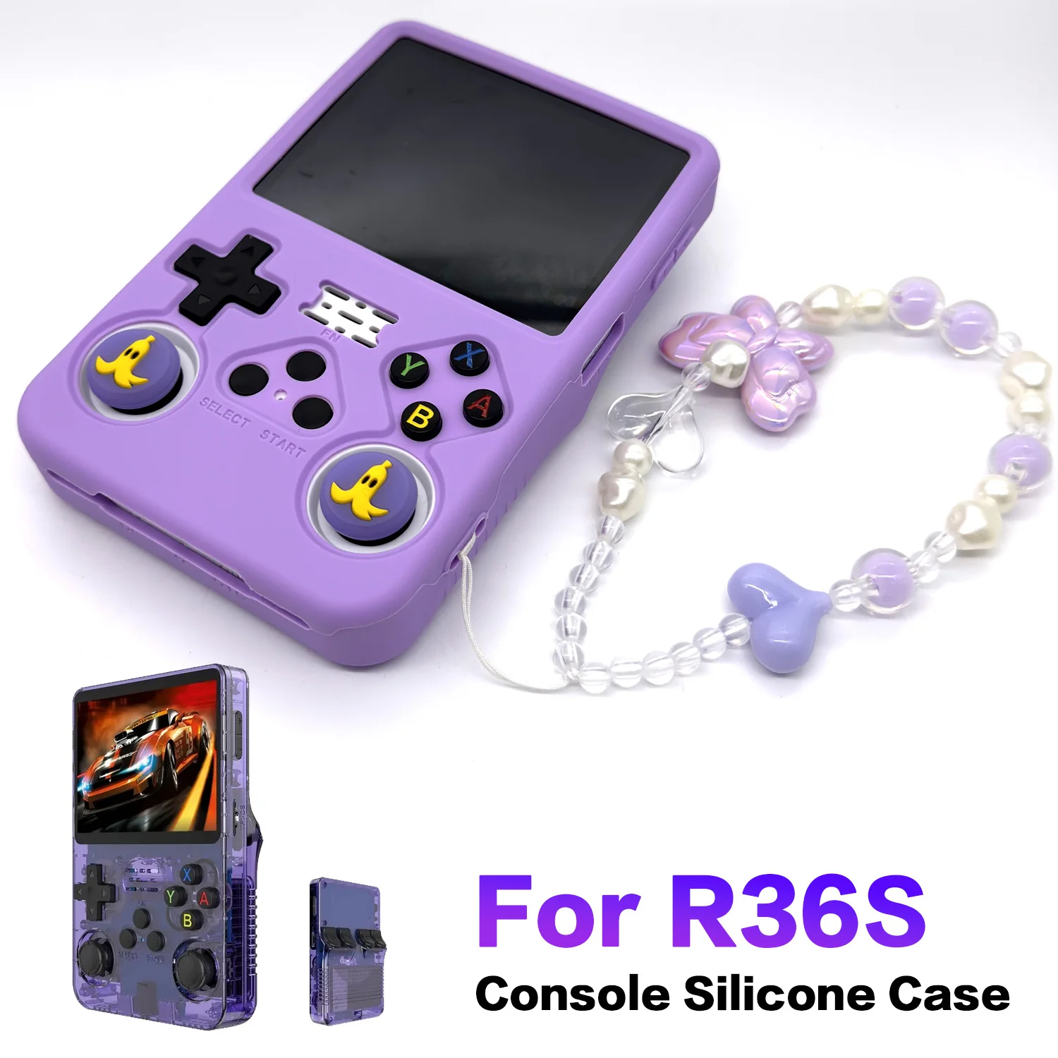 DIY Cute Silicone Protective Case for R36S Handheld Game Console with Lanyard And Button Cover Kids Accessory Gift
DIY Cute Silicone Protective Case for R36S Handheld Game Console with Lanyard And Button Cover Kids Accessory Gift