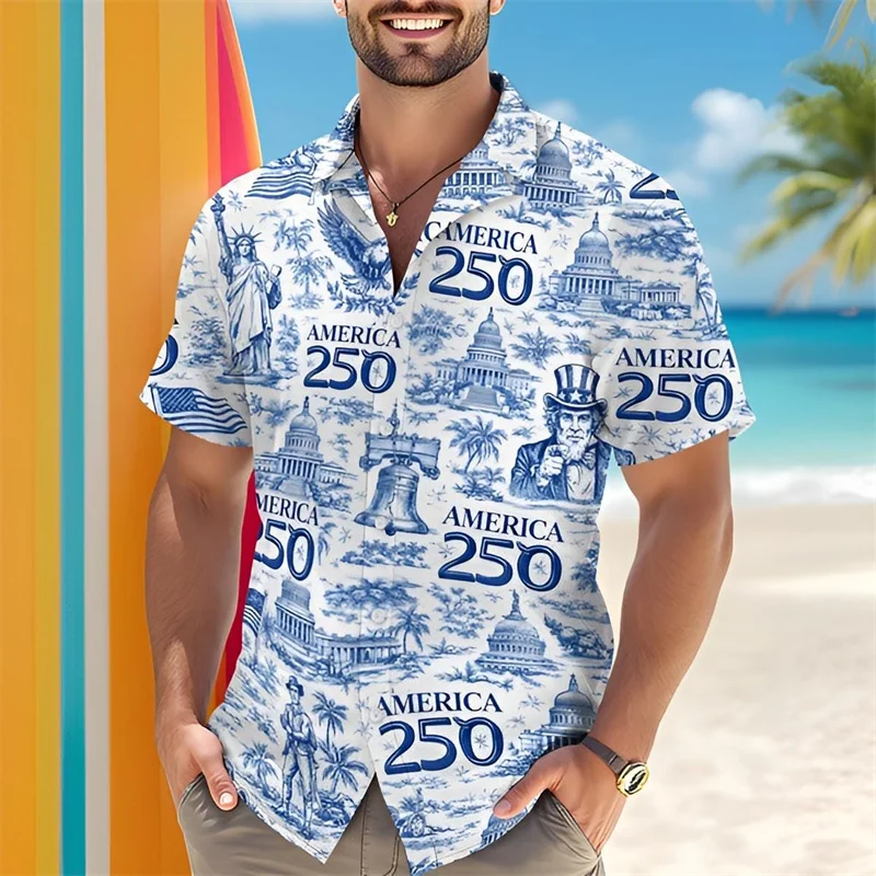 Men's America 250 Years Of Freedom 1776-2026 Patriotic Eagle Flag Print Hawaiian Shirt Casual Short Sleeve Beach Shirt
Men's America 250 Years Of Freedom 1776-2026 Patriotic Eagle Flag Print Hawaiian Shirt Casual Short Sleeve Beach Shirt