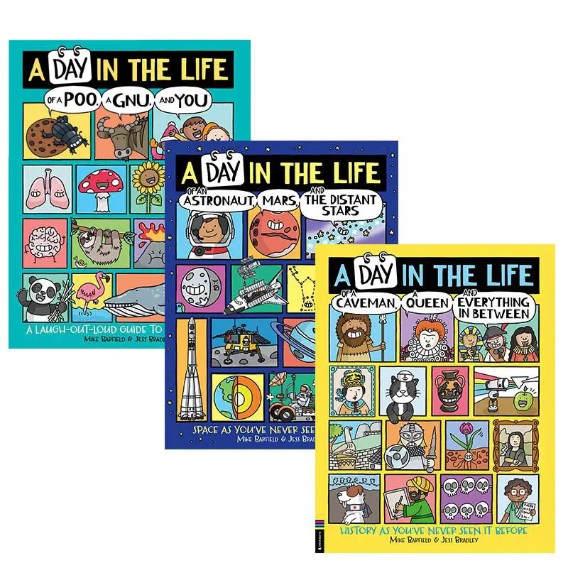 Funny life history on earth English hardcover edition humorous science picture book 3 volumes set English children's comic books
Funny life history on earth English hardcover edition humorous science picture book 3 volumes set English children's comic books