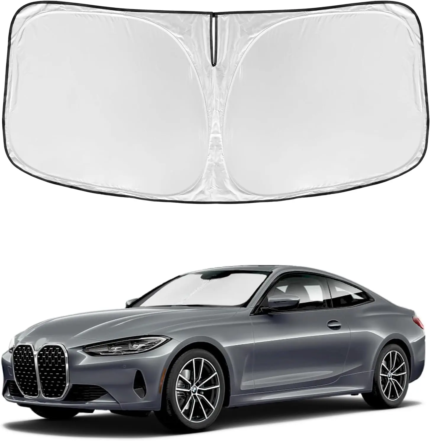 Custom Fit Windshield Sun Shade for BMW 4 Series 2021-2026, 4 Layers 250T Fabric Blocks UV Rays, Retractable Car Sun Visor
Custom Fit Windshield Sun Shade for BMW 4 Series 2021-2026, 4 Layers 250T Fabric Blocks UV Rays, Retractable Car Sun Visor