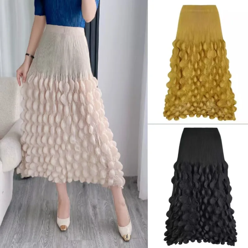 Miyake Pleated Half-body Skirt Niche 2025 Summer New Pleated High-waisted Peplum A-line Skirt New Thin Package Hip Bubble Skirt 
Miyake Pleated Half-body Skirt Niche 2025 Summer New Pleated High-waisted Peplum A-line Skirt New Thin Package Hip Bubble Skirt