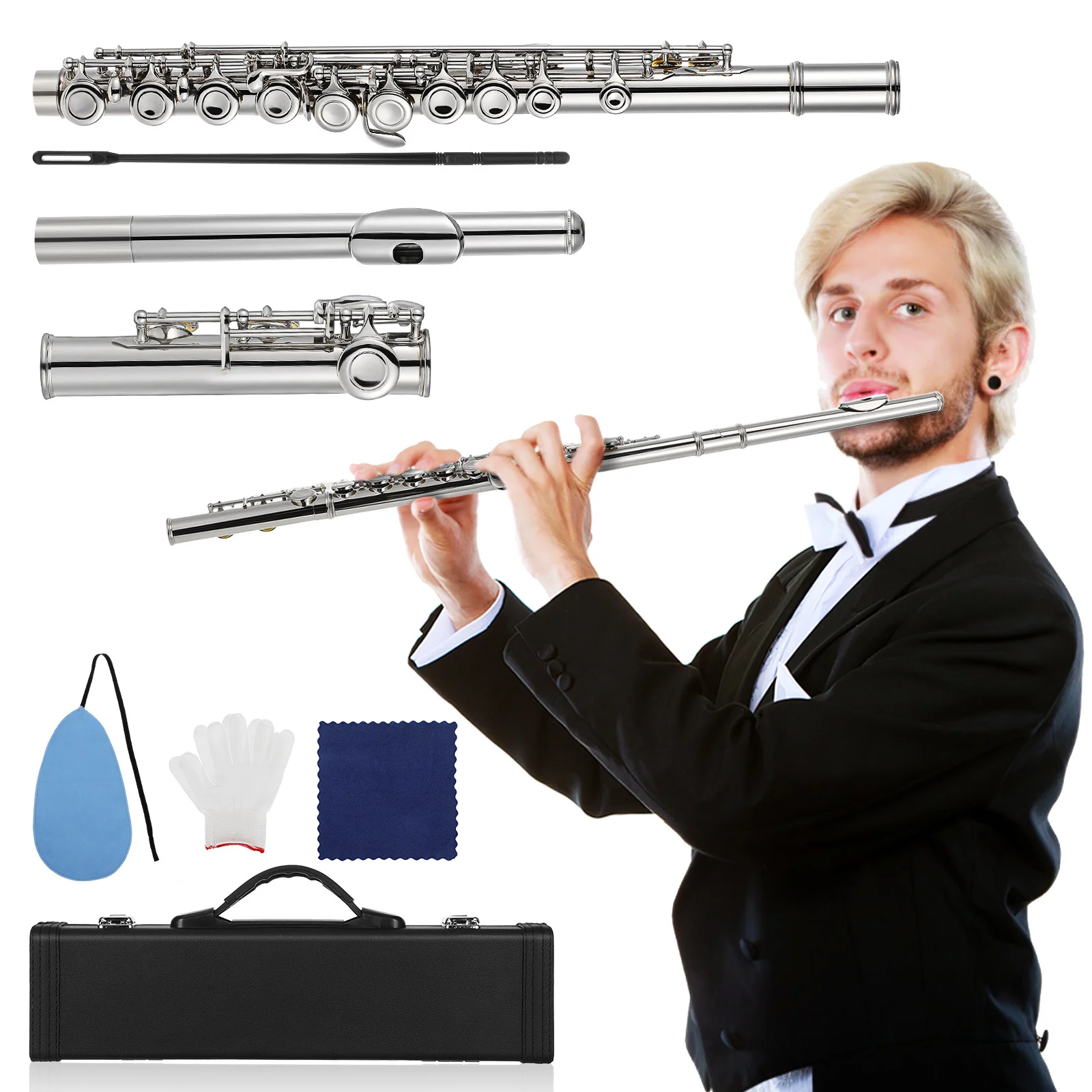 C Flute for Beginner Kids Professional Portable Closed Hole Musical Instrument for School Band Practice and Performance
C Flute for Beginner Kids Professional Portable Closed Hole Musical Instrument for School Band Practice and Performance