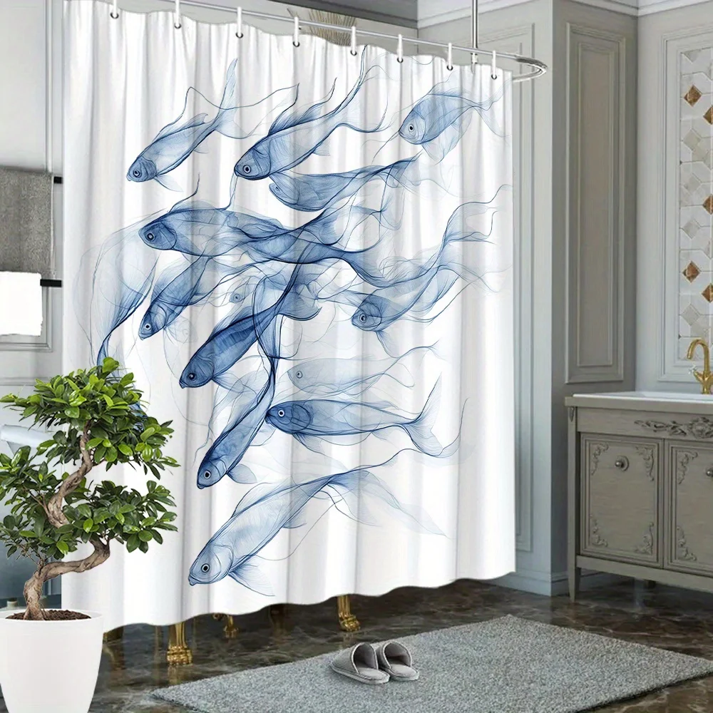 1pc Dreamlike Fish Shower Curtain - Translucent Artistic Design with Fluid Motion & Soft Hues, Bathroom Decor Includes 12 Hooks
1pc Dreamlike Fish Shower Curtain - Translucent Artistic Design with Fluid Motion & Soft Hues, Bathroom Decor Includes 12 Hooks