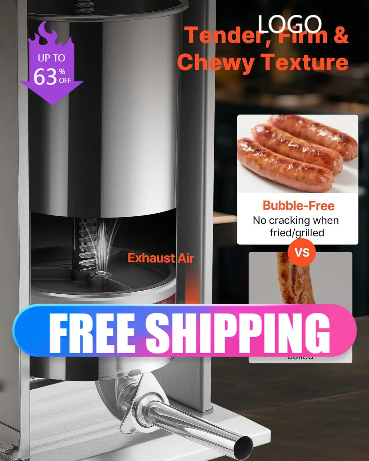 Electric Sausage Stuffer 55 LBS 25 L Vertical Meat Stuffer Stepless Speed Control and Foot Pedal Stainless Steel Heavy Duty
Electric Sausage Stuffer 55 LBS 25 L Vertical Meat Stuffer Stepless Speed Control and Foot Pedal Stainless Steel Heavy Duty