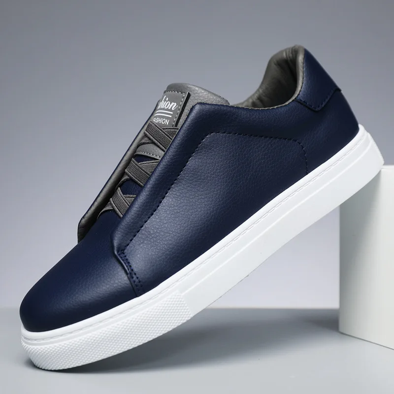 Blue Men's Casual Sneakers Elastic Comfortable Leather Fashion Flat Non-Slip Skate Shoes Trendy Men's Footwear
Blue Men's Casual Sneakers Elastic Comfortable Leather Fashion Flat Non-Slip Skate Shoes Trendy Men's Footwear