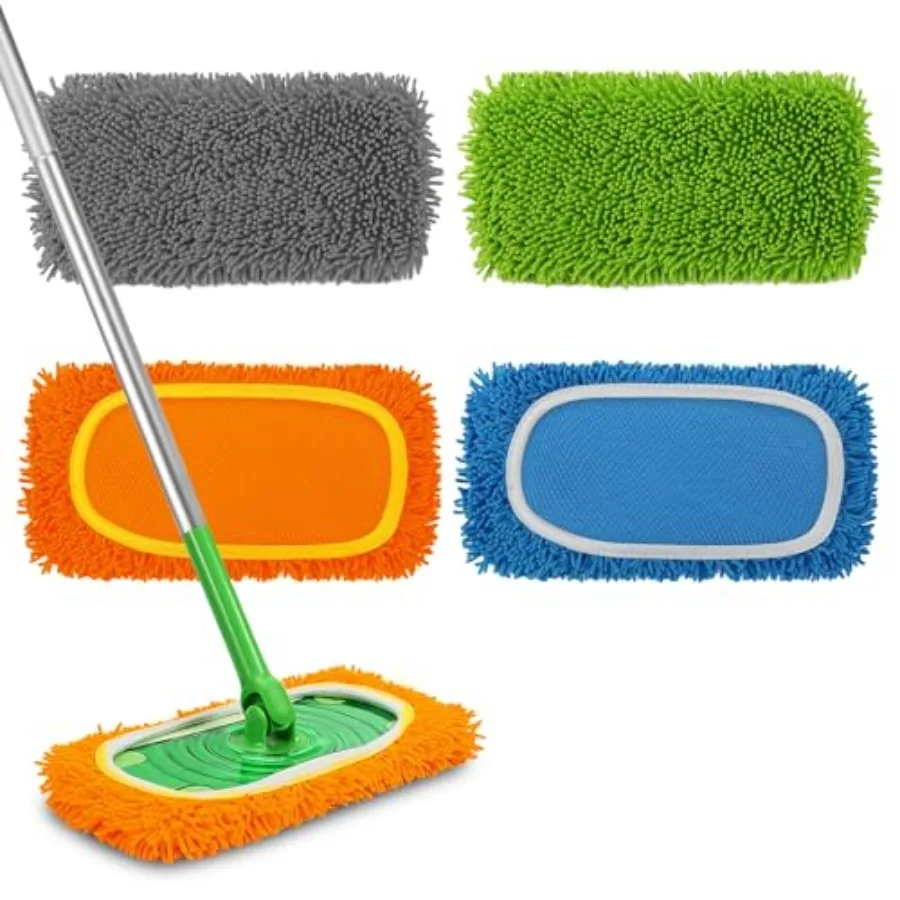 Set of 4 Reusable Microfiber Mop Pads Compatible with Swiffer Sweeper, Dry Sweeping Cloths, Washable Wet Mopping Cloth Refills
Set of 4 Reusable Microfiber Mop Pads Compatible with Swiffer Sweeper, Dry Sweeping Cloths, Washable Wet Mopping Cloth Refills