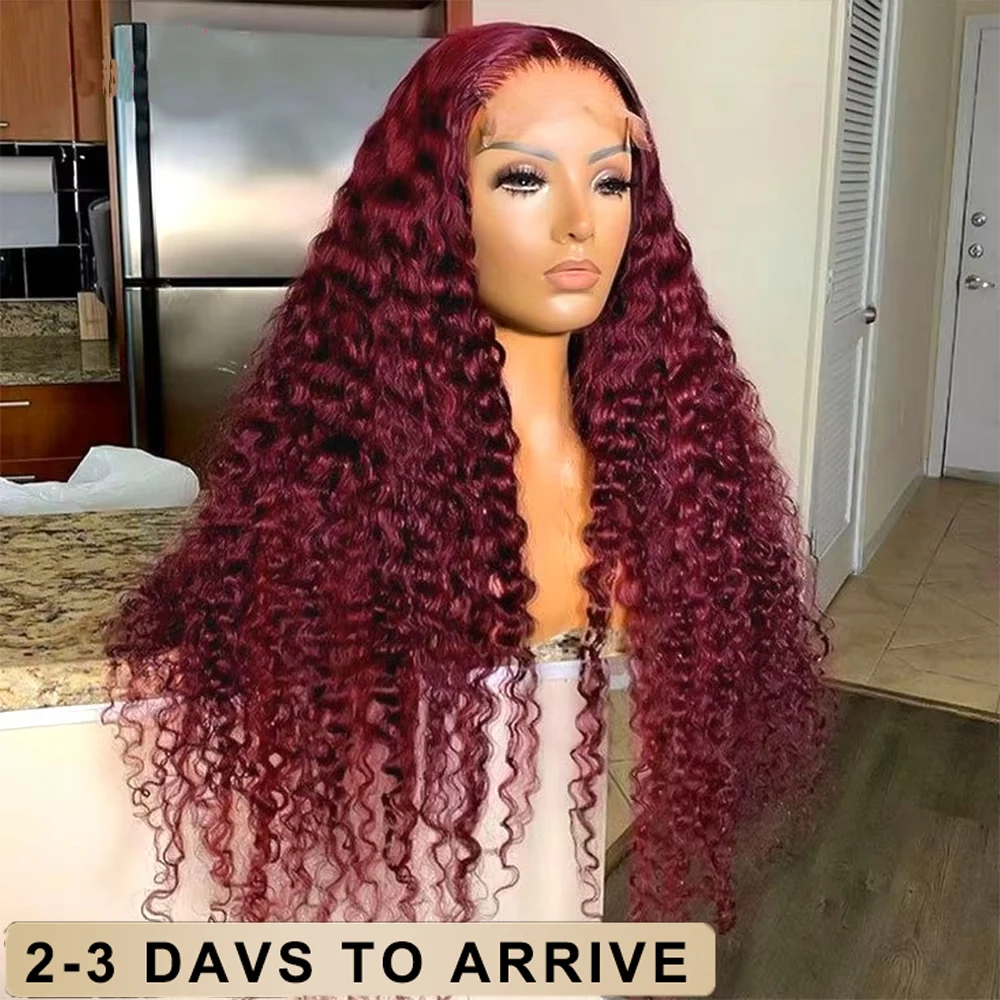 30 40 Inch Burgundy Curly Wigs 13x4 13x6 Transparent Hd Lace Frontal Wig Pre Plucked 280 Density 99J Deep Wave Human Hair Wig
30 40 Inch Burgundy Curly Wigs 13x4 13x6 Transparent Hd Lace Frontal Wig Pre Plucked 280 Density 99J Deep Wave Human Hair Wig