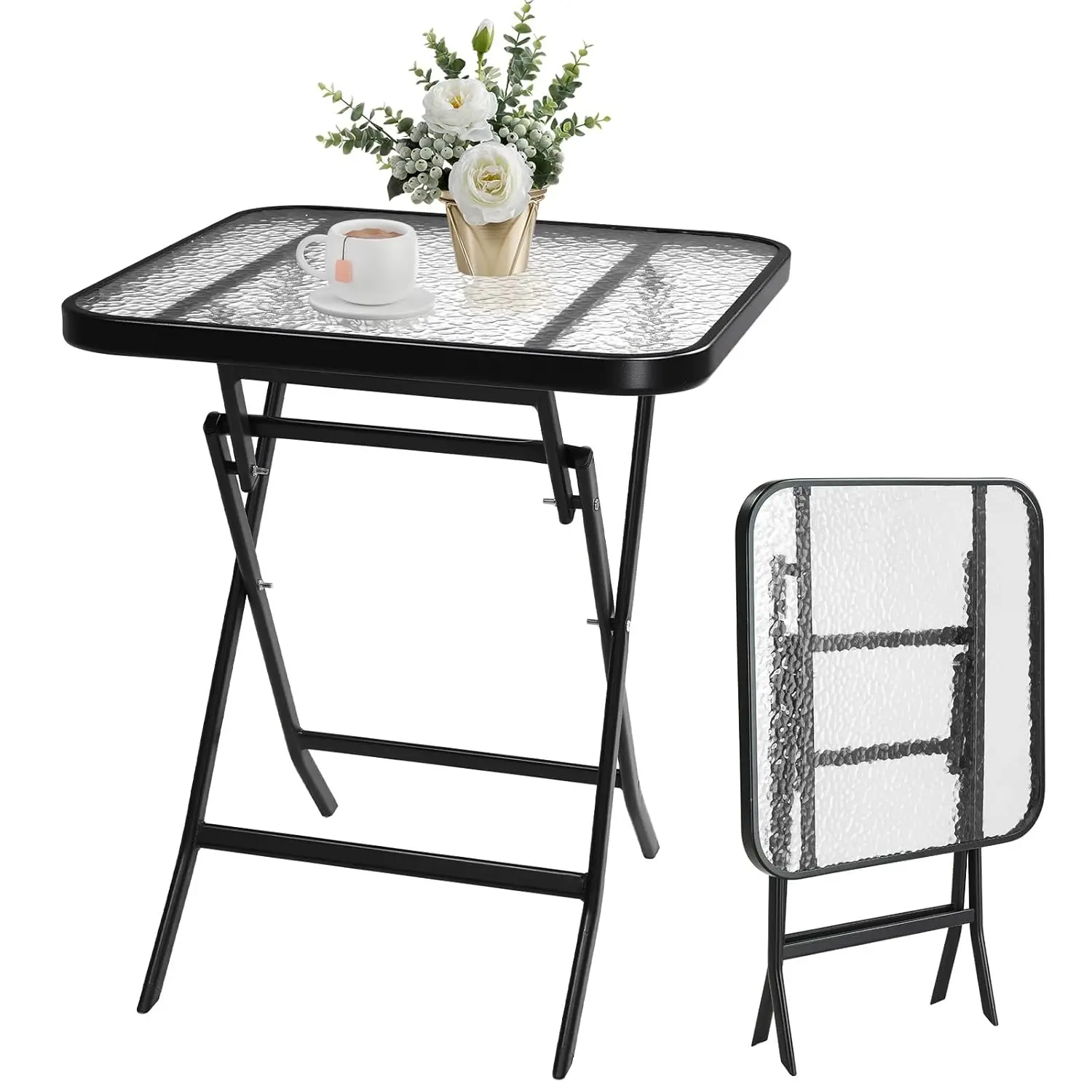 Folding Glass Outdoor Side Table, 23.6 Inches Small Foldable Patio Bistro Table with Tempered Glass Table Top for, Customized
Folding Glass Outdoor Side Table, 23.6 Inches Small Foldable Patio Bistro Table with Tempered Glass Table Top for, Customized