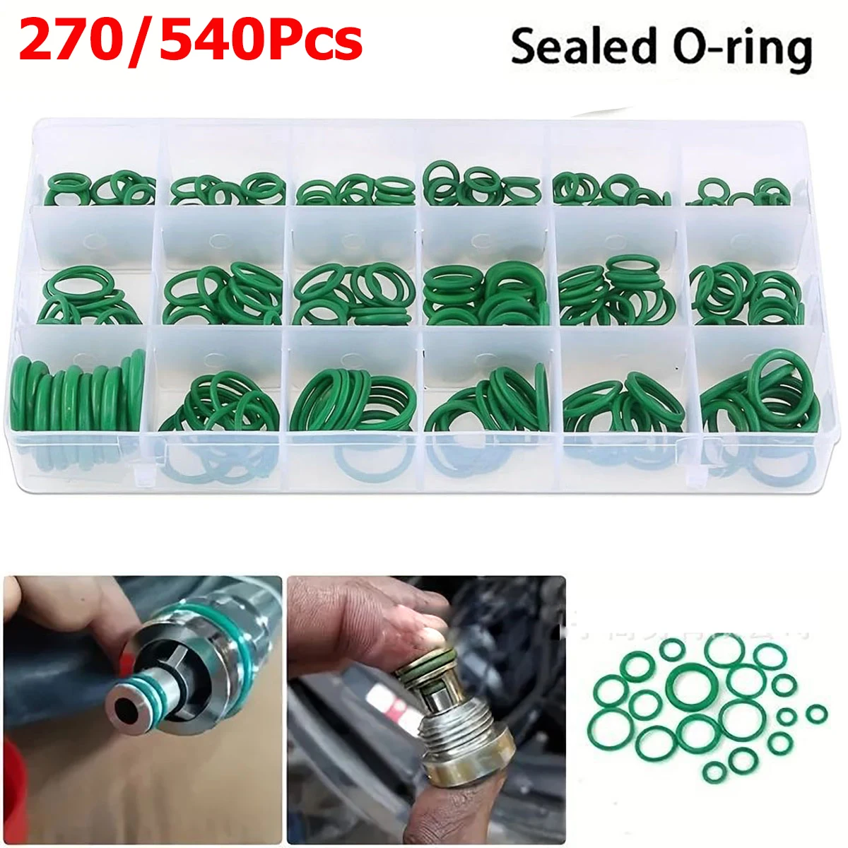 270/540Pcs 18 Sizes AC A/C System Orings Gaskets Seals Washer Rubber Rapid Seal Repair Kits Car Air Conditioning Heat-resistant
270/540Pcs 18 Sizes AC A/C System Orings Gaskets Seals Washer Rubber Rapid Seal Repair Kits Car Air Conditioning Heat-resistant