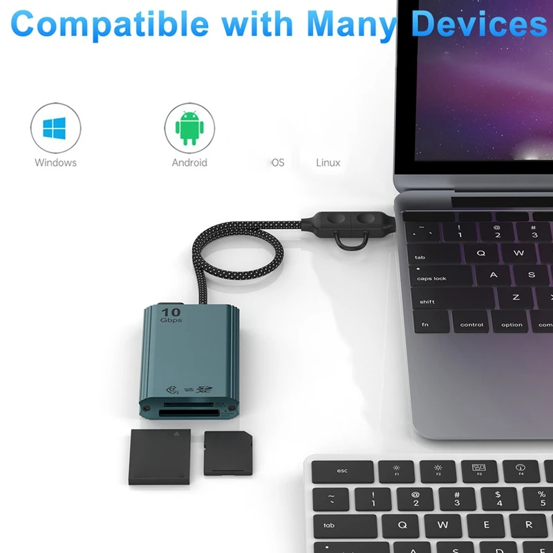 Top-Cfexpress Type B And SD Dual-Slot Memory Card Reader, 10Gbps USB 3.2 Gen 2 Type B Cfexpress Adapter Memory Card Reader
Top-Cfexpress Type B And SD Dual-Slot Memory Card Reader, 10Gbps USB 3.2 Gen 2 Type B Cfexpress Adapter Memory Card Reader