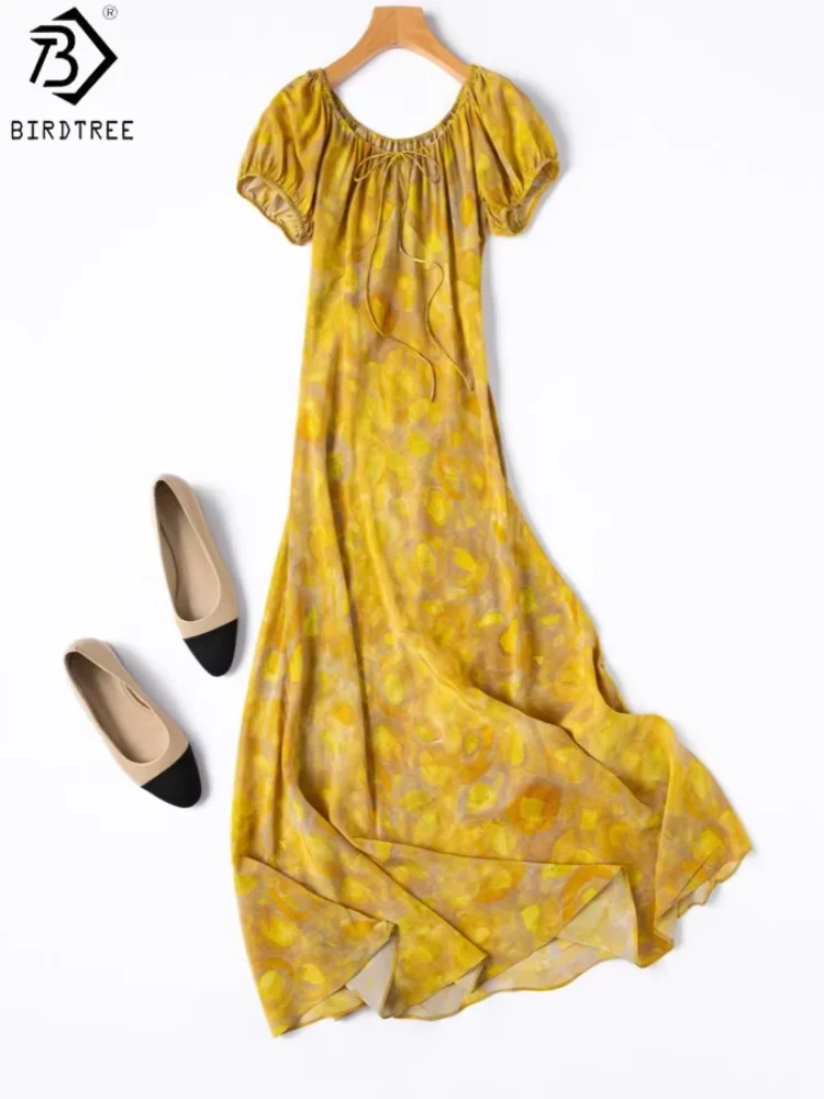 BirdTree, 100% Real Silk Print Dress, Short Sleeve O-neck, Women's Double Crepe Bias-cut Slim Dresses, 2026 Summer New D64528JF
BirdTree, 100% Real Silk Print Dress, Short Sleeve O-neck, Women's Double Crepe Bias-cut Slim Dresses, 2026 Summer New D64528JF
