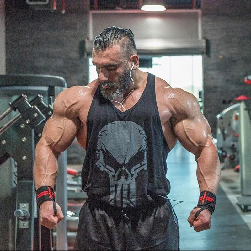 Loose Fit Training Tank Top Sleeveless round Neck Gym Fitness Clothing for Men Punisher Skull Workwear Style Breathable Cotton
Loose Fit Training Tank Top Sleeveless round Neck Gym Fitness Clothing for Men Punisher Skull Workwear Style Breathable Cotton