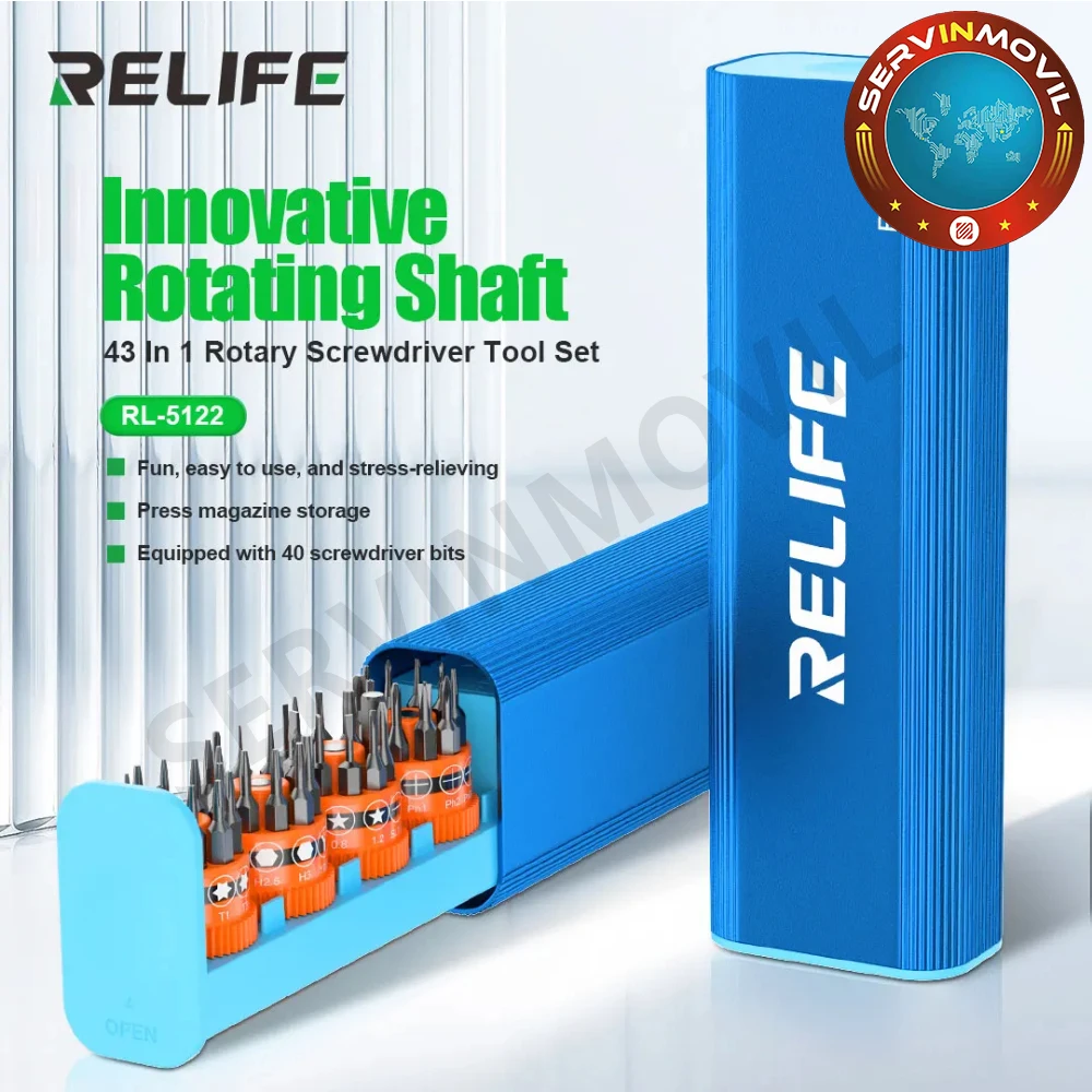 RELIFE RL-5122 43-в-1 Lnnovative Наборы роторных отверток с вращающимся валом и коробкой для хранения винтов Набор инструментов для ремонта телефонов ПК
RELIFE RL-5122 43-в-1 Lnnovative Наборы роторных отверток с вращающимся валом и коробкой для хранения винтов Набор инструментов для ремонта телефонов ПК