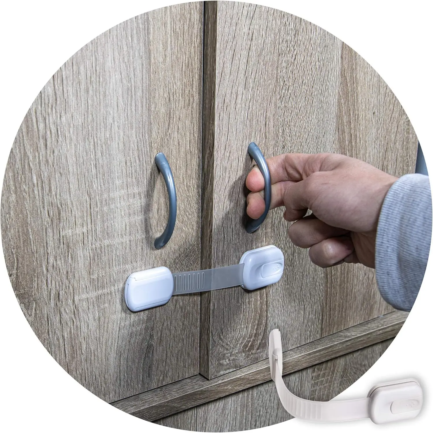 6-Pack Child Safety Locks for Cabinets, Drawers & More - No Drilling, Easy Install
6-Pack Child Safety Locks for Cabinets, Drawers & More - No Drilling, Easy Install
