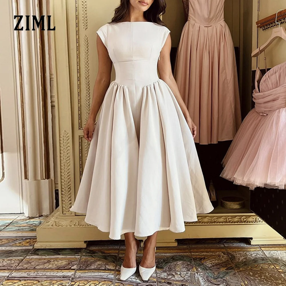 ZIML French Solid Spliced Folds A Line Dresses For Women Round Neck Sleeveless High Waist Elegant Chic Dress Female Fashion New
ZIML French Solid Spliced Folds A Line Dresses For Women Round Neck Sleeveless High Waist Elegant Chic Dress Female Fashion New