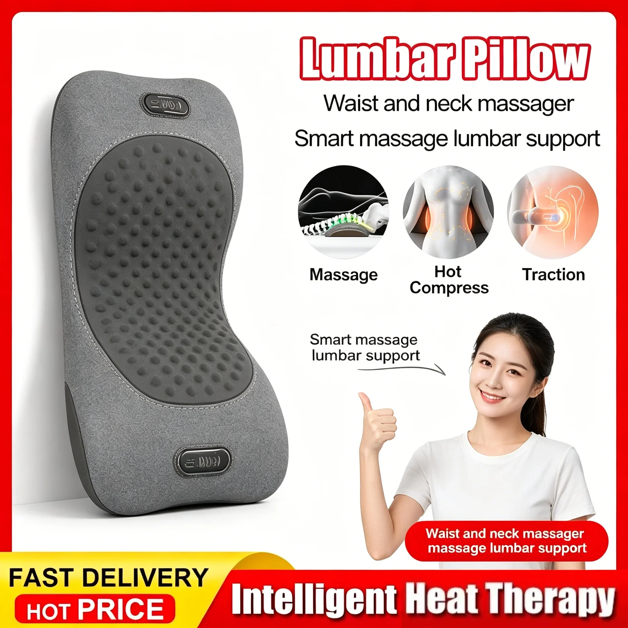 Heating Vibrating Back Massager Pad Lying Flat Waist Support Pillow Waist Relief Spine Protection Cushion
Heating Vibrating Back Massager Pad Lying Flat Waist Support Pillow Waist Relief Spine Protection Cushion