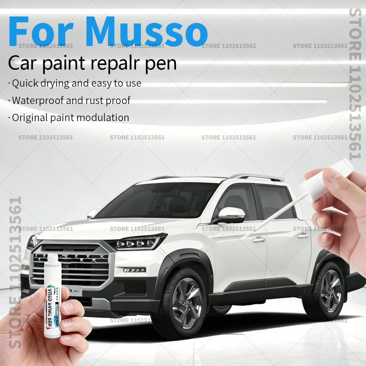 Ручка-корректор для ремонта краски KGM SsangYong Musso, средство для удаления царапин, аксессуары для авто, зеленый, серый, белый, мраморно-серый, красный
Ручка-корректор для ремонта краски KGM SsangYong Musso, средство для удаления царапин, аксессуары для авто, зеленый, серый, белый, мраморно-серый, красный