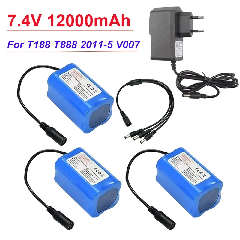 7.4V 12000mAh 21700 Lipo Battery For T188 T888 2011-5 V007 C18 H18 Remote Control RC Fishing Bait Boat Spare Battery Parts
7.4V 12000mAh 21700 Lipo Battery For T188 T888 2011-5 V007 C18 H18 Remote Control RC Fishing Bait Boat Spare Battery Parts