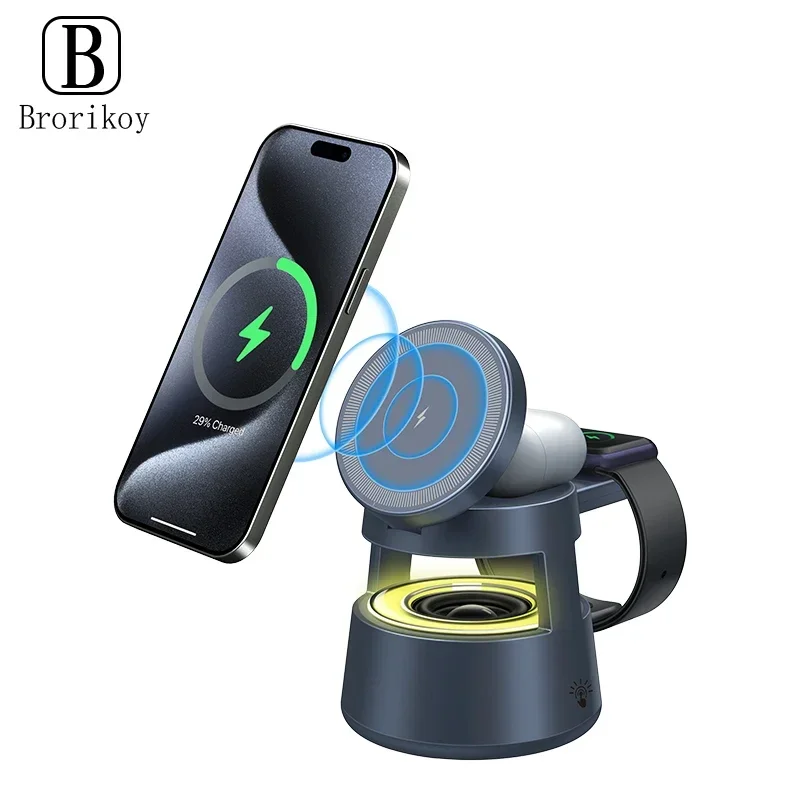 Беспроводное зарядное устройство 15 Вт, подставка 5 в 1, ночник, светодиодный Bluetooth-динамик для Magsafe iPhone 16 15 14 13 12 iWatch 9 8 Airpods Pro 3 2
Беспроводное зарядное устройство 15 Вт, подставка 5 в 1, ночник, светодиодный Bluetooth-динамик для Magsafe iPhone 16 15 14 13 12 iWatch 9 8 Airpods Pro 3 2