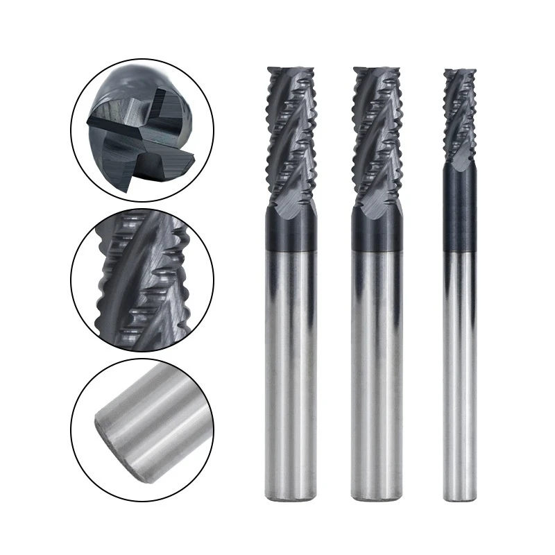4 Flute HRC66 Tungsten Carbide Roughing End Mill Super Hard Straight Shank CNC Milling Cutter For Metal 6mm to 20mm
4 Flute HRC66 Tungsten Carbide Roughing End Mill Super Hard Straight Shank CNC Milling Cutter For Metal 6mm to 20mm