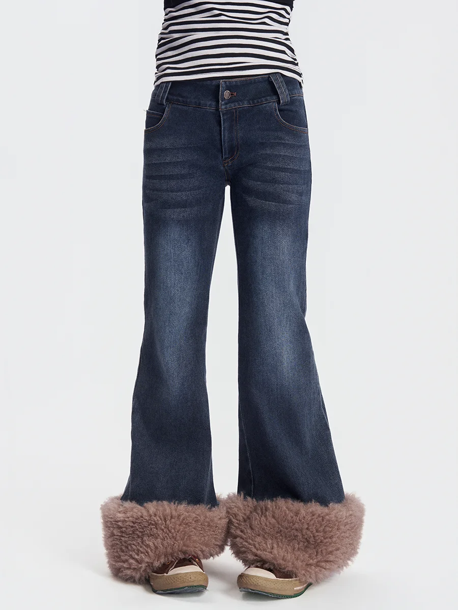 Женские осенне-зимние джинсы с низкой посадкой, расклешенные, с эффектом потертости, с микро-клешем, рваные, повседневные
Женские осенне-зимние джинсы с низкой посадкой, расклешенные, с эффектом потертости, с микро-клешем, рваные, повседневные