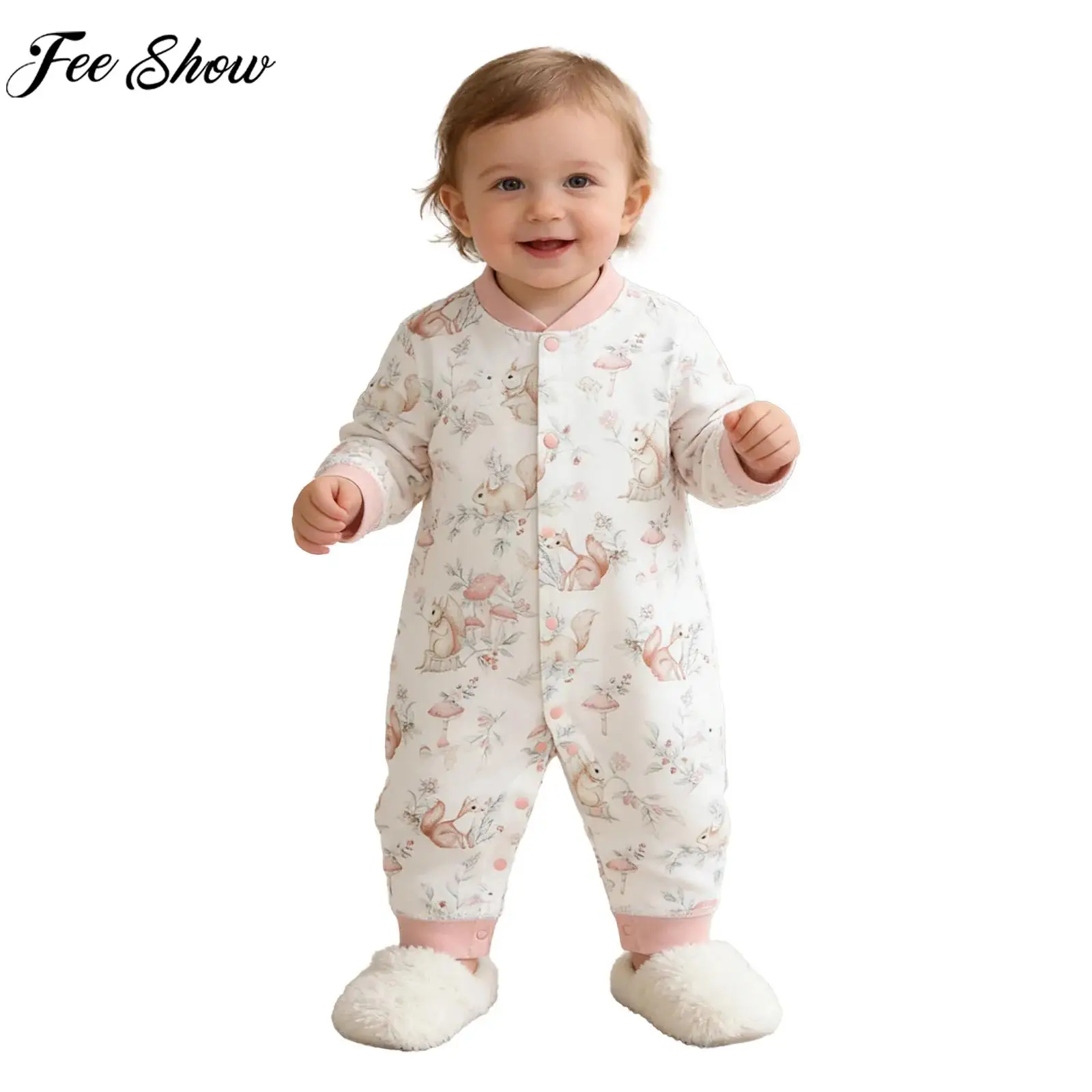 Baby Boys Girls Soft Pure Cotton Romper Pajamas Homewear Long Sleeve Cute Printed Press Button Jumpsuit Sleepwear Loungewear
Baby Boys Girls Soft Pure Cotton Romper Pajamas Homewear Long Sleeve Cute Printed Press Button Jumpsuit Sleepwear Loungewear