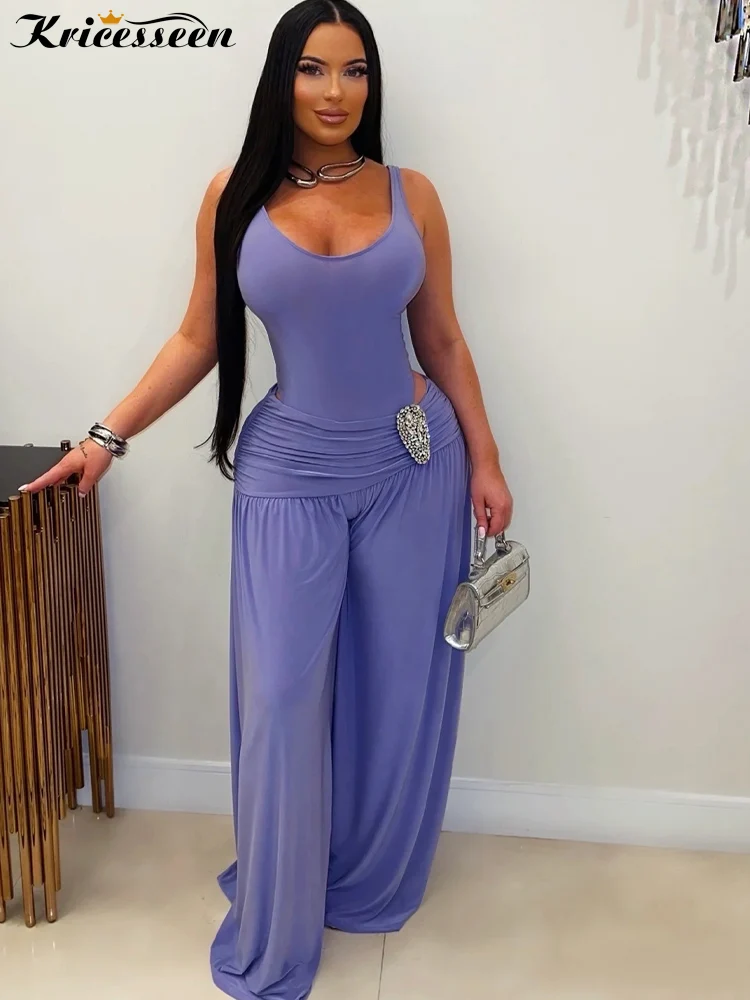 Kricesseen Sexy Ruched Waist Jumpsuits for Women Solid Sleeveless Wide Leg Long Pants Celebrity Party Clubwear Rompers
Kricesseen Sexy Ruched Waist Jumpsuits for Women Solid Sleeveless Wide Leg Long Pants Celebrity Party Clubwear Rompers