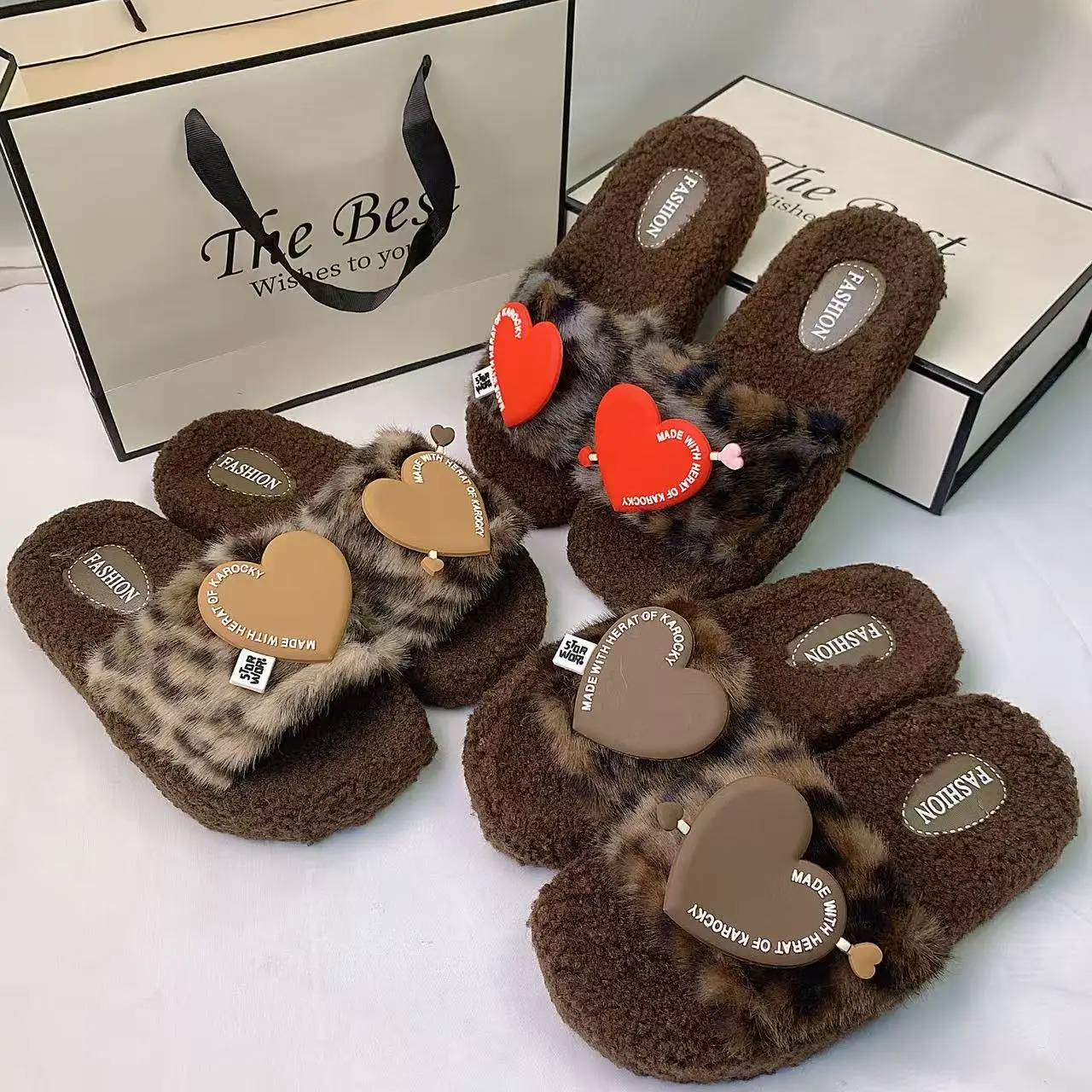 2025 New Fashion Furry Slippers for Women, Home Slippers for Women, Warm Flat-Soled Winter Heart Leopard Print Furry Slippers, Versatile Fashion Slippers
2025 New Fashion Furry Slippers for Women, Home Slippers for Women, Warm Flat-Soled Winter Heart Leopard Print Furry Slippers, Versatile Fashion Slippers