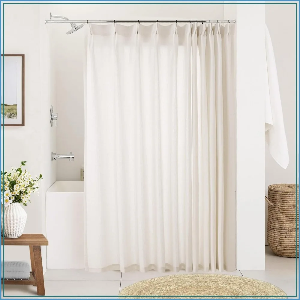 Natural Pinch Pleated Linen Curtains 72x72 for Living Room, Bathroom, Light Filtering Semi Sheer, Boho Drape, 1 Panel
Natural Pinch Pleated Linen Curtains 72x72 for Living Room, Bathroom, Light Filtering Semi Sheer, Boho Drape, 1 Panel