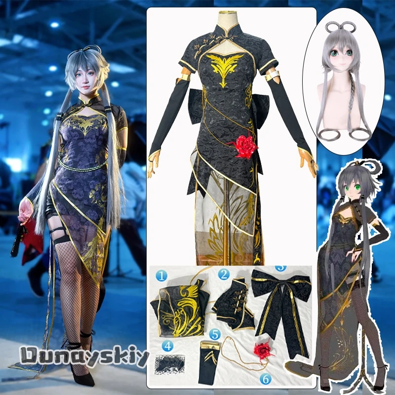 Vtuber Luo tianyi cosplay cheongsam canary Chinese style Costumes Women's Sexy Black Dress Wig Outfit for Women Role-play Suits
Vtuber Luo tianyi cosplay cheongsam canary Chinese style Costumes Women's Sexy Black Dress Wig Outfit for Women Role-play Suits