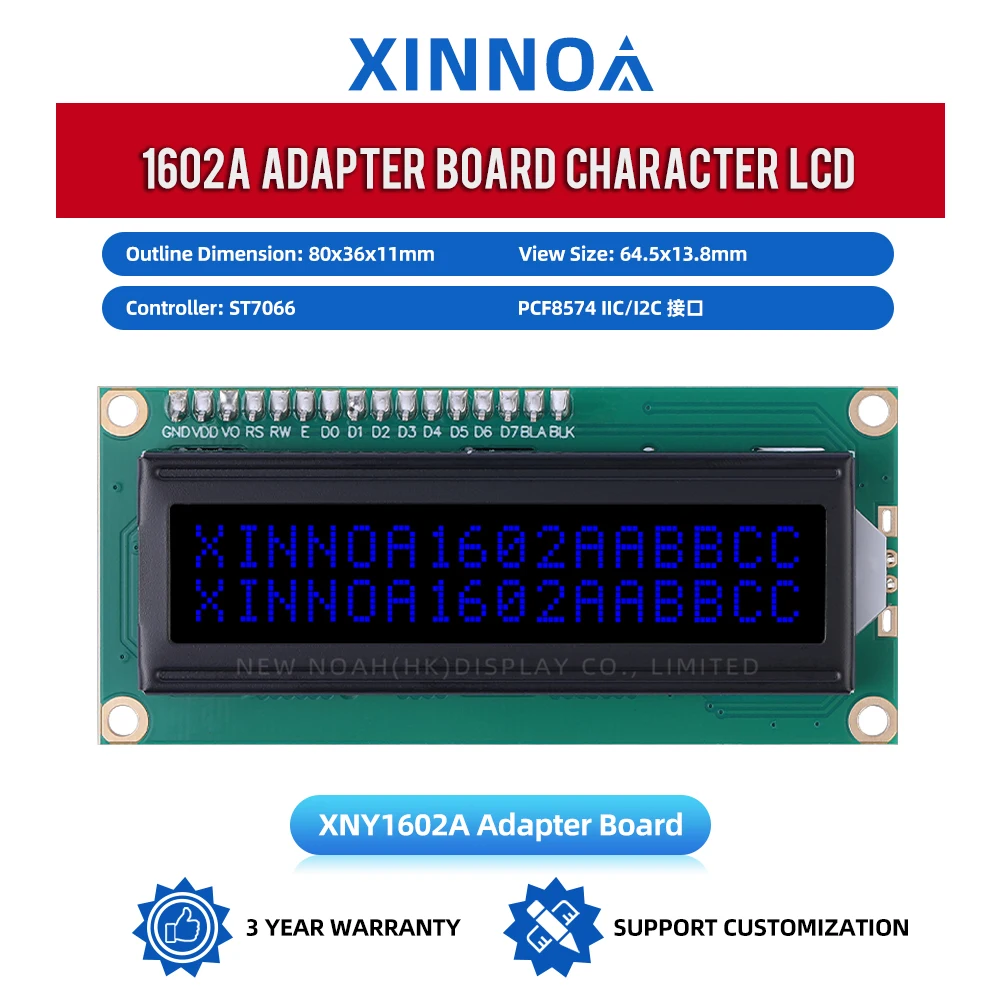 BTN черная пленка, синяя плата адаптера IIC 1602A, экран с несколькими шрифтами, 2*16 ЖК-дисплея ST7066U, ЖК-экран высокой яркости
BTN черная пленка, синяя плата адаптера IIC 1602A, экран с несколькими шрифтами, 2*16 ЖК-дисплея ST7066U, ЖК-экран высокой яркости