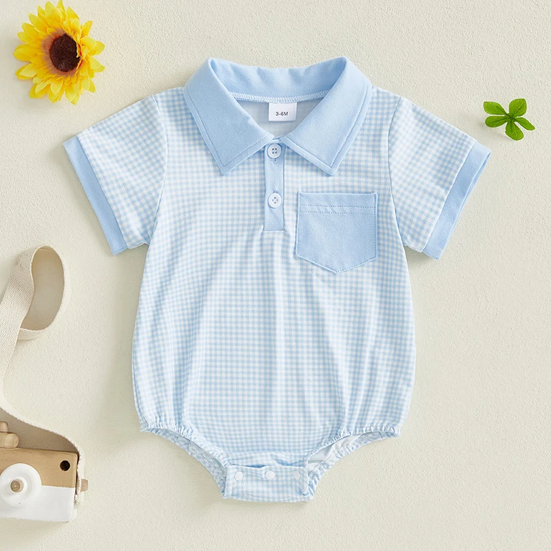 Listenwind Baby Boy Summer Casual Jumpsuit Short Sleeve Lapel Button Up Loose Fit Plaid Romper
Listenwind Baby Boy Summer Casual Jumpsuit Short Sleeve Lapel Button Up Loose Fit Plaid Romper