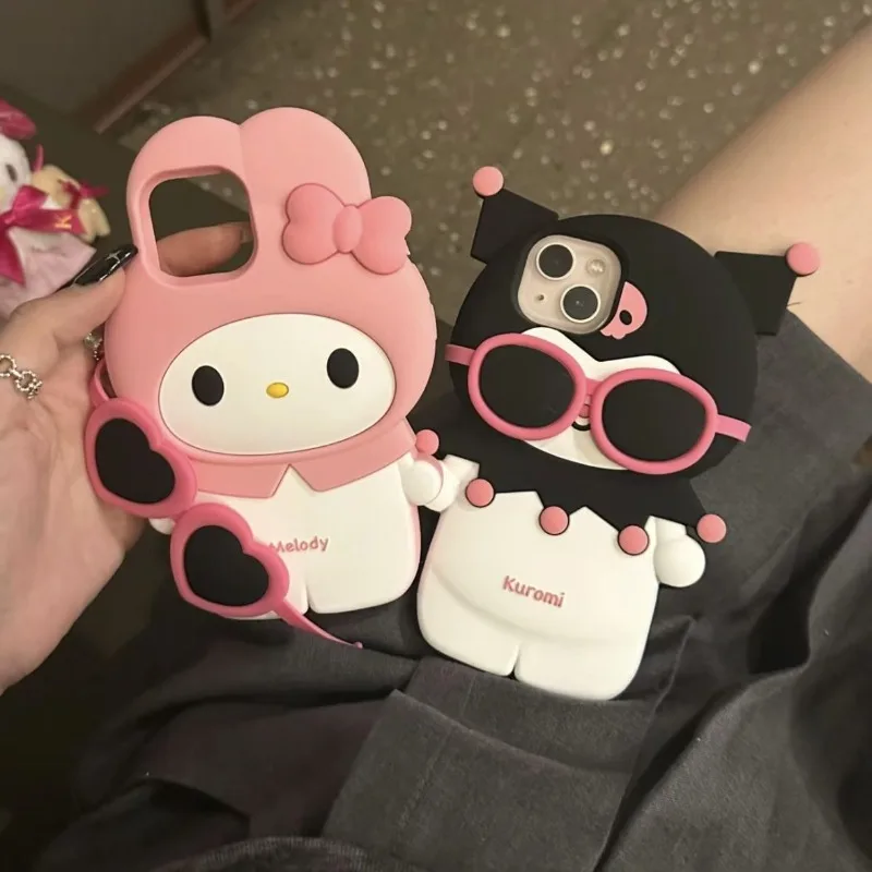 Cartoon Sunglasses Sanrios My Melody Kuromi Stereoscopic Phone Case for IPhone 15 14 13 12 11 Pro Max Silica Gel Soft Back Cover
Cartoon Sunglasses Sanrios My Melody Kuromi Stereoscopic Phone Case for IPhone 15 14 13 12 11 Pro Max Silica Gel Soft Back Cover