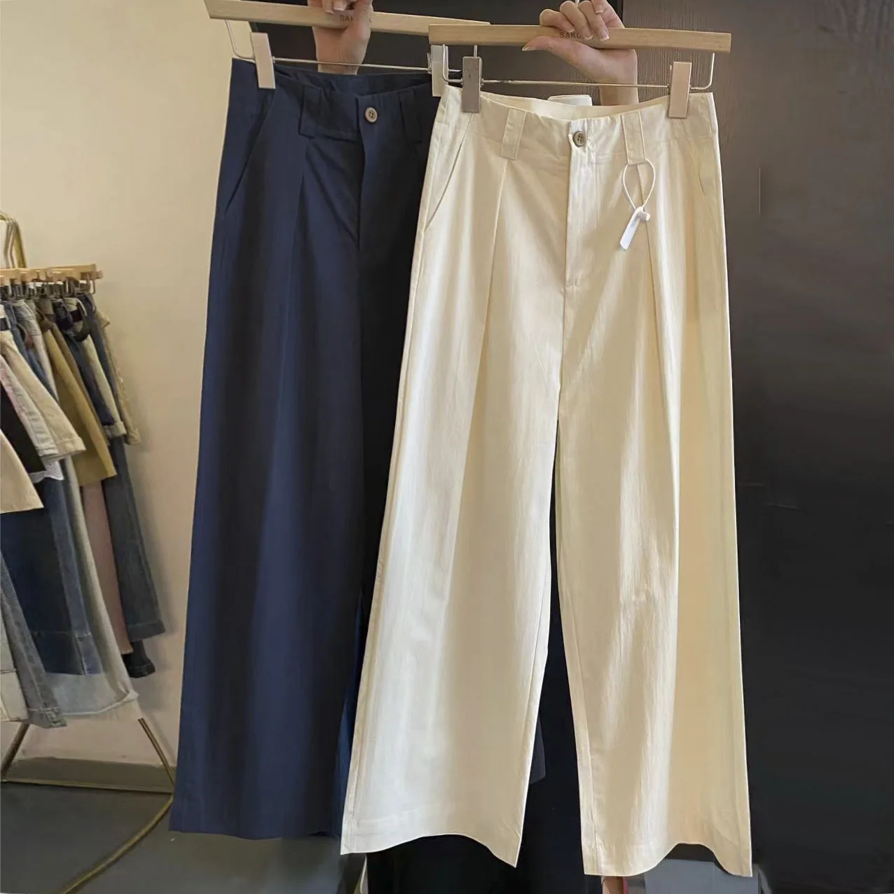 High Waist Straight Leg Casual Pure Color Wide Leg Pants Women's Long Trousers DIYI Style Korean Simple Design
High Waist Straight Leg Casual Pure Color Wide Leg Pants Women's Long Trousers DIYI Style Korean Simple Design