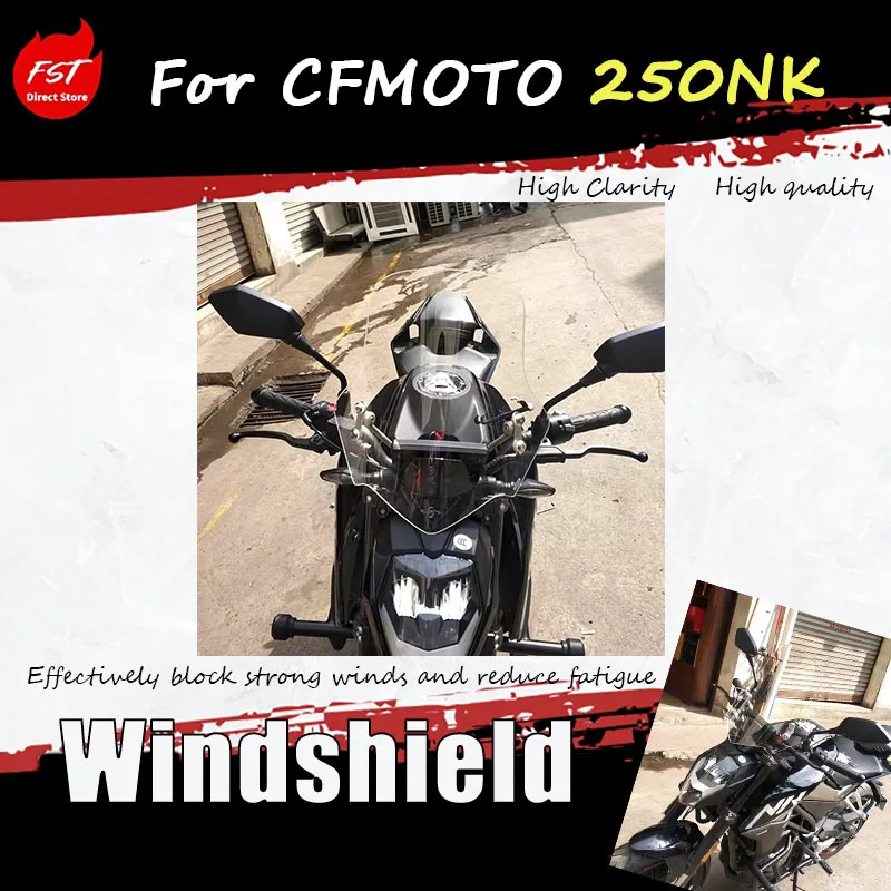 For CFMOTO 250NK Windshield Windscreen Tall Extension Front Wind Deflector Fairing Protector Motorcycle Modified Access
For CFMOTO 250NK Windshield Windscreen Tall Extension Front Wind Deflector Fairing Protector Motorcycle Modified Access