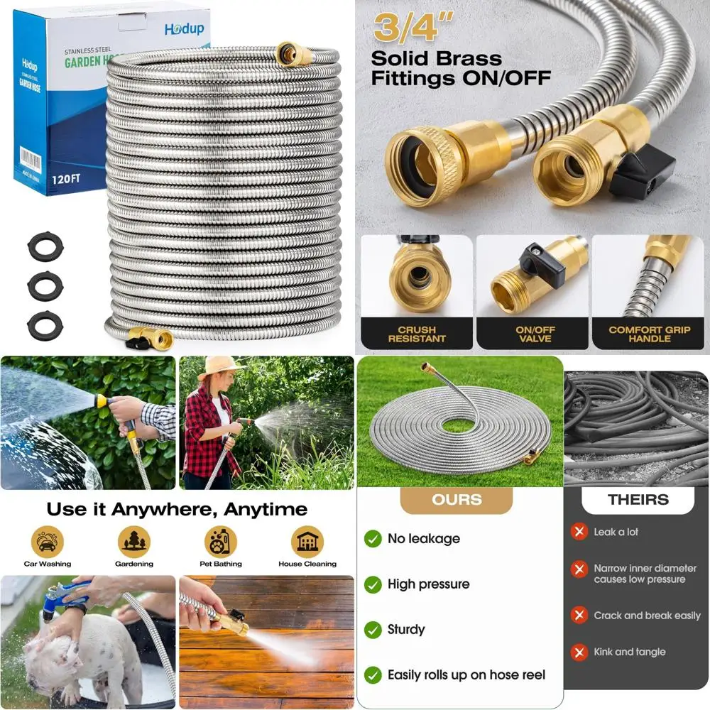 Сверхмощный садовый шланг из нержавеющей стали длиной 120 футов — без ударов, не спутывается, гибкий с латунными фитингами, клапаном включения/выключения, приятный для домашних животных
Сверхмощный садовый шланг из нержавеющей стали длиной 120 футов — без ударов, не спутывается, гибкий с латунными фитингами, клапаном включения/выключения, приятный для домашних животных