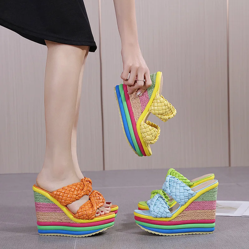 42 Large Size Women's Shoes Wedge Heel Rainbow Women's Sandals Fish Mouth Roman Candy Color Women's Slippers Sandalias De Mujer
42 Large Size Women's Shoes Wedge Heel Rainbow Women's Sandals Fish Mouth Roman Candy Color Women's Slippers Sandalias De Mujer