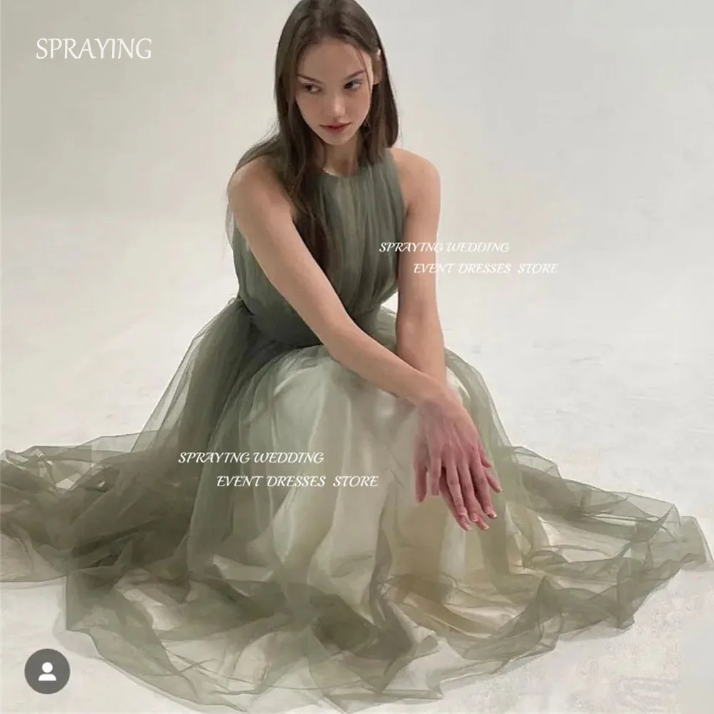SPRAYING Grey Green Fairy Tulle Evening Dresses O-Neck Sleeveless Casual Skirt Ankle-Length Prom Gowns Korea Wedding Photoshoot
SPRAYING Grey Green Fairy Tulle Evening Dresses O-Neck Sleeveless Casual Skirt Ankle-Length Prom Gowns Korea Wedding Photoshoot