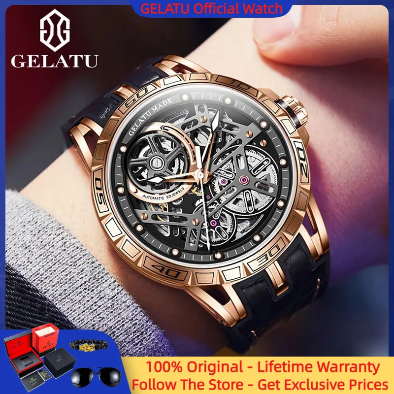 GELATU 6015 Men Watch Sports Brand Waterproof Men's Leather Silicone Strap High end Hollow out Men Automatic Mechanical Watch 
GELATU 6015 Men Watch Sports Brand Waterproof Men's Leather Silicone Strap High end Hollow out Men Automatic Mechanical Watch