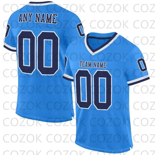 Custome Lake Blue Football Jerseys for Men Women Unisex Football Short Sleeves Athletic Tee Shirts
Custome Lake Blue Football Jerseys for Men Women Unisex Football Short Sleeves Athletic Tee Shirts