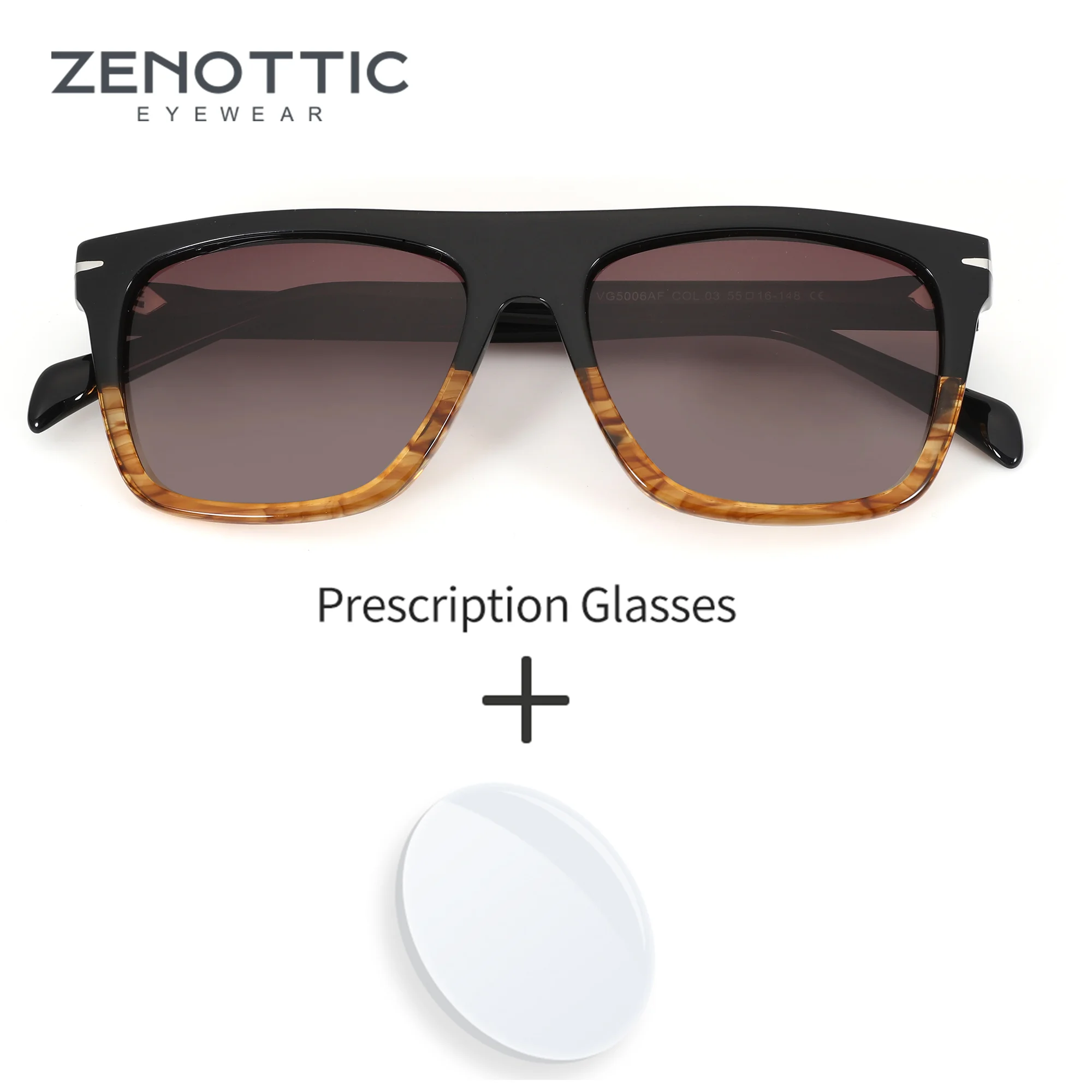 ZENOTTIC XL Size Handmade Acetate Polarized Prescription Sunglasses For Men Popular Square UV400 Progressive Optical Sun Glasses
ZENOTTIC XL Size Handmade Acetate Polarized Prescription Sunglasses For Men Popular Square UV400 Progressive Optical Sun Glasses