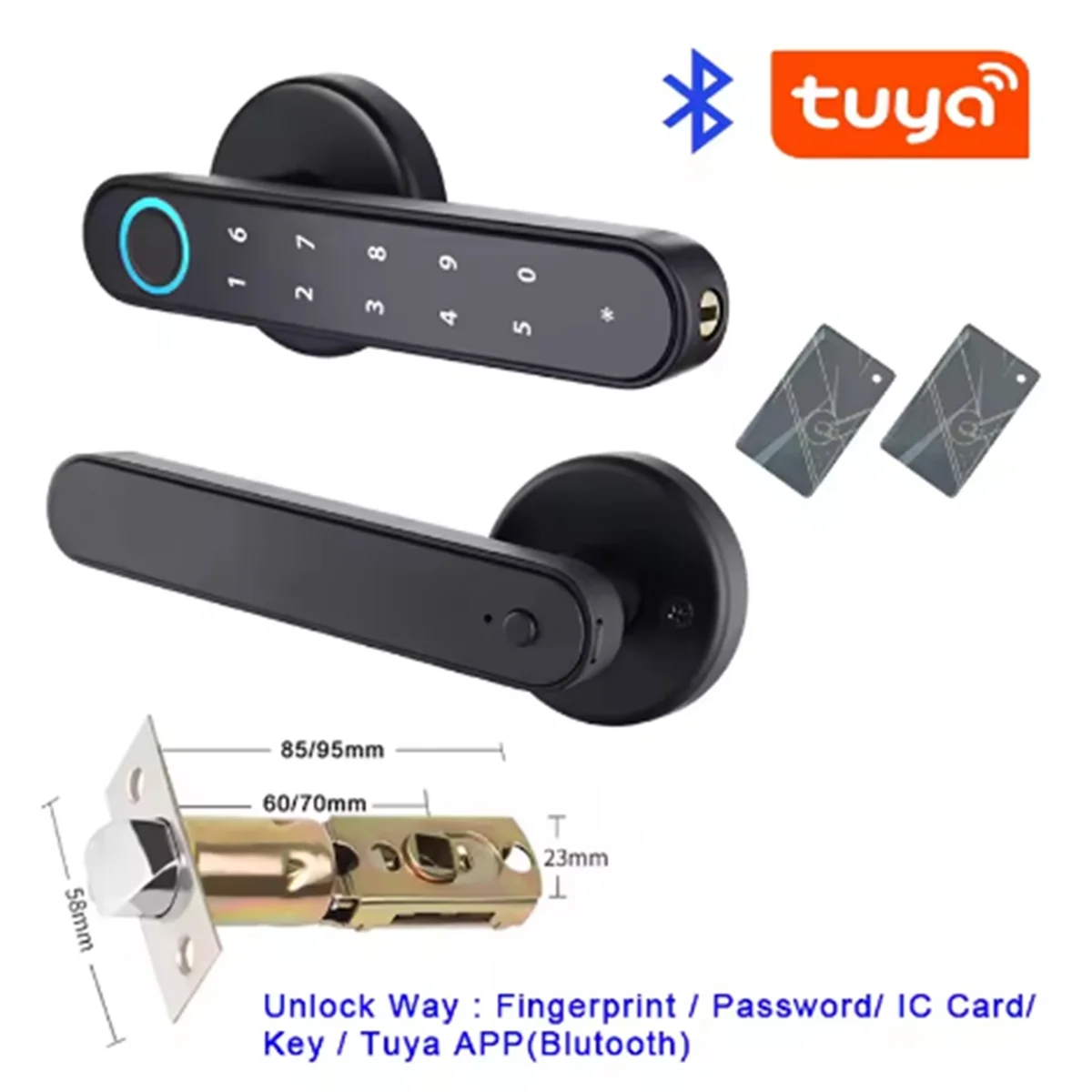 New Tuya Smart Life APP Smart Fingerprint Password RFID Card Lock for Indoor Wooden Metal Door
New Tuya Smart Life APP Smart Fingerprint Password RFID Card Lock for Indoor Wooden Metal Door