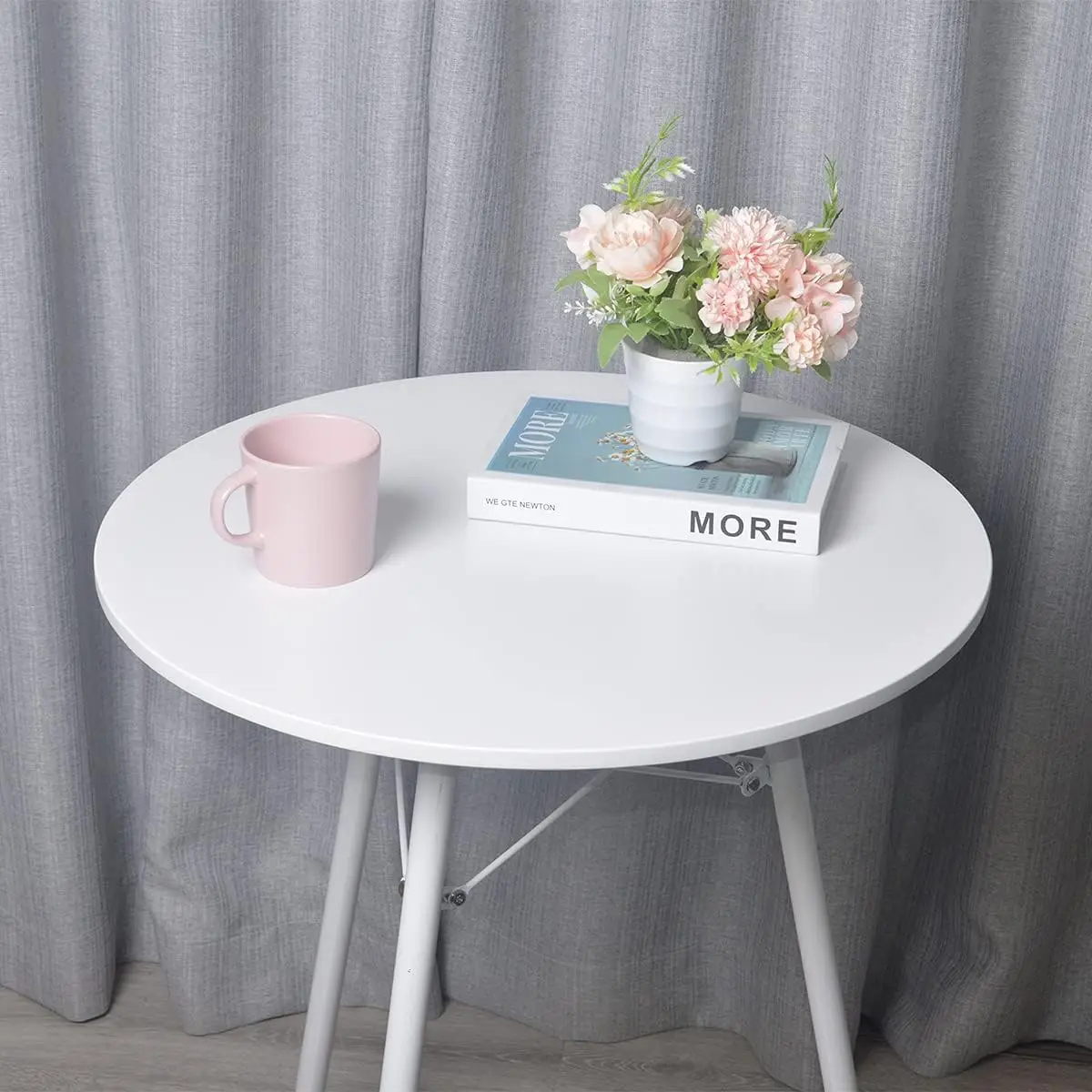 Small White Round Dining Table For 2 Bistro Table Dia 23.6"" Simple Modern Round Table With Wood Top Metal Legs For Small Place
Small White Round Dining Table For 2 Bistro Table Dia 23.6"" Simple Modern Round Table With Wood Top Metal Legs For Small Place