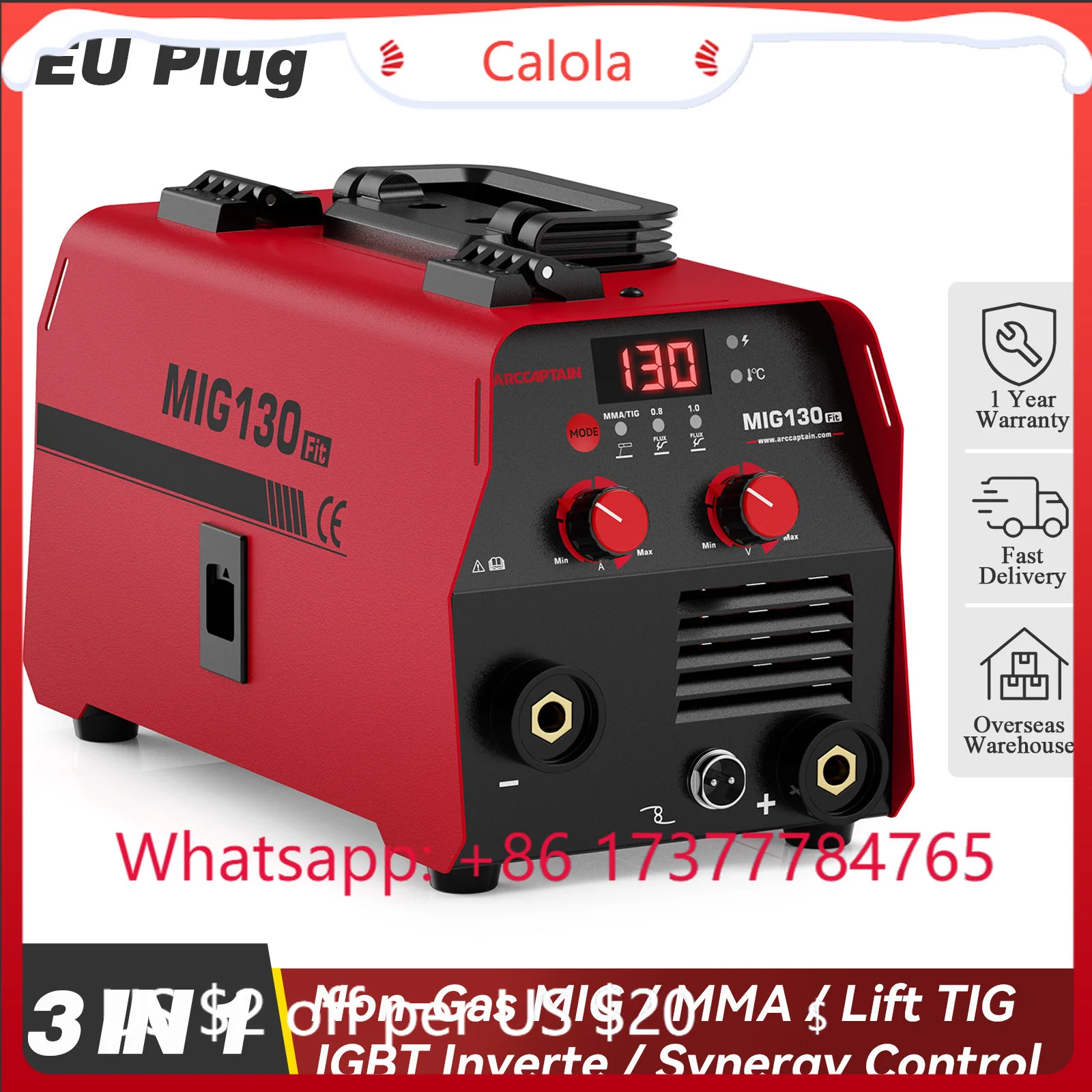 Synergy 3-in-1 Welding Machine, Portable 230V Semi-Auto Welder with MIG, Lift-TIG and MMA Modes