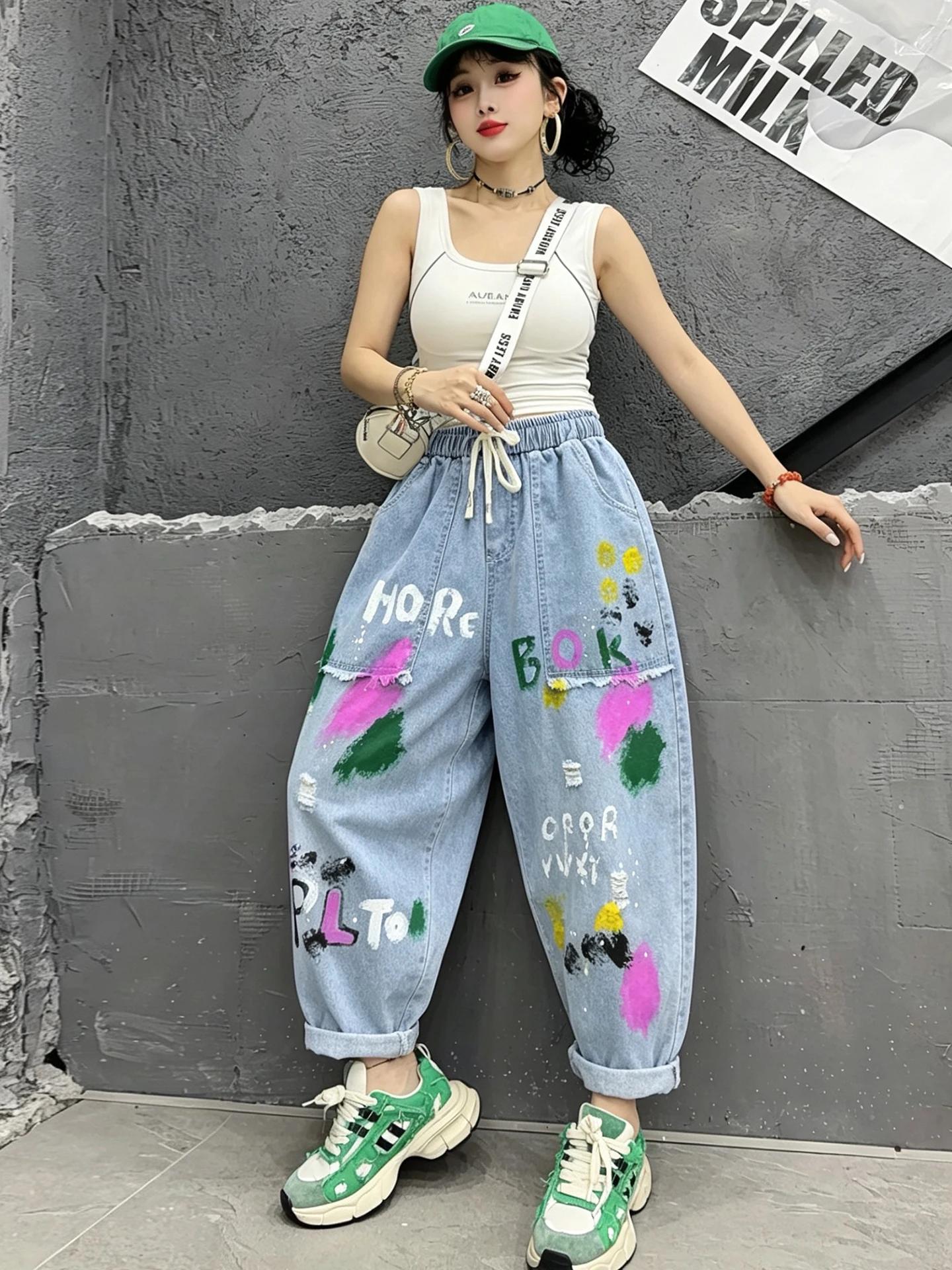 Trendy Tie-Dye Slim Fit Casual Pants Women's Nine-Piece Thin Denim Jeans Summer Breathable Soft Fabric Drawstring Closure
Trendy Tie-Dye Slim Fit Casual Pants Women's Nine-Piece Thin Denim Jeans Summer Breathable Soft Fabric Drawstring Closure