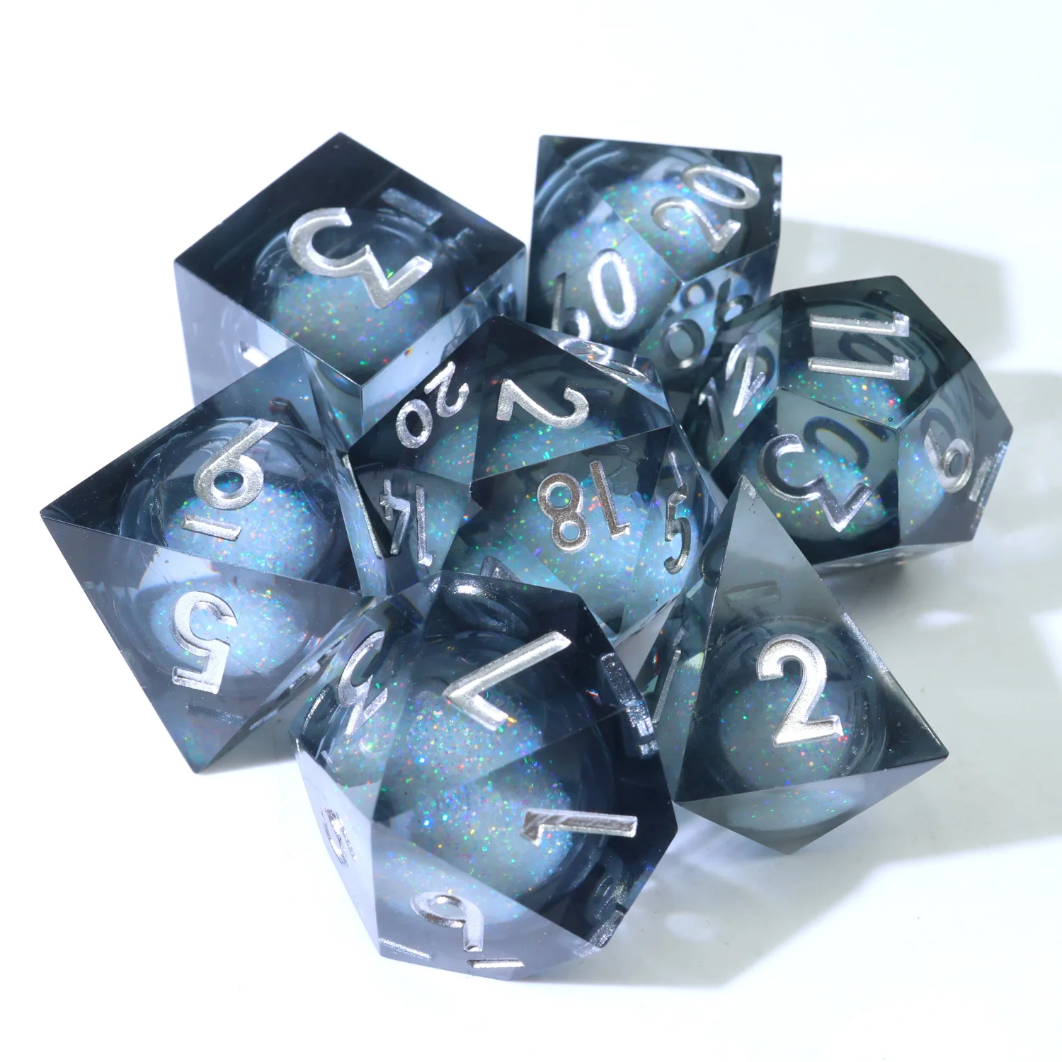 Handmade Resin Polyhedral Dice 7Pcs Starry Liquid Core Holographic FoilBoard Game Accessories for Dungeons and Dragons-Liquid1
Handmade Resin Polyhedral Dice 7Pcs Starry Liquid Core Holographic FoilBoard Game Accessories for Dungeons and Dragons-Liquid1